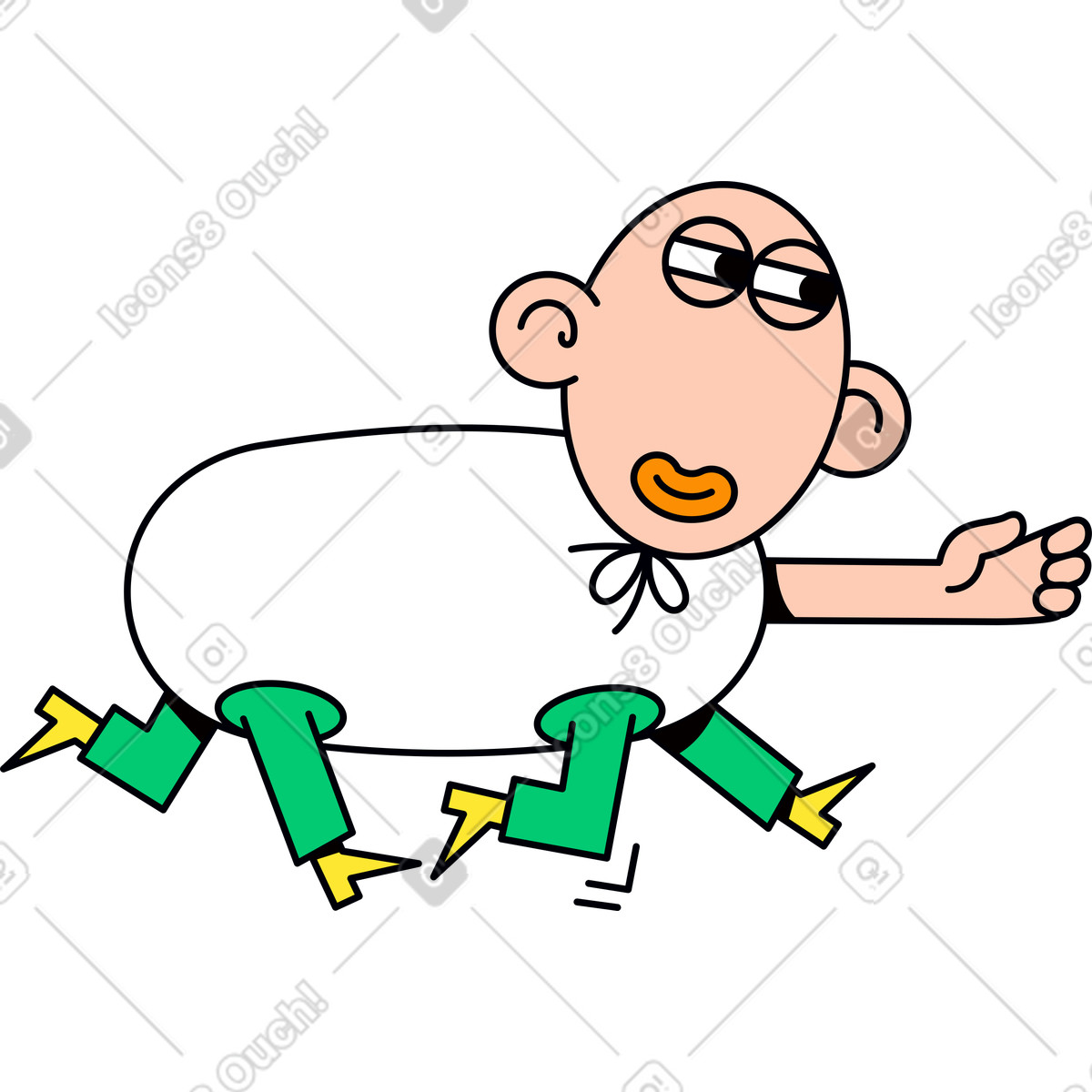 Lauffigur mit vier beinen-Illustration im Droll-Stil als Download in PNG, SVG
