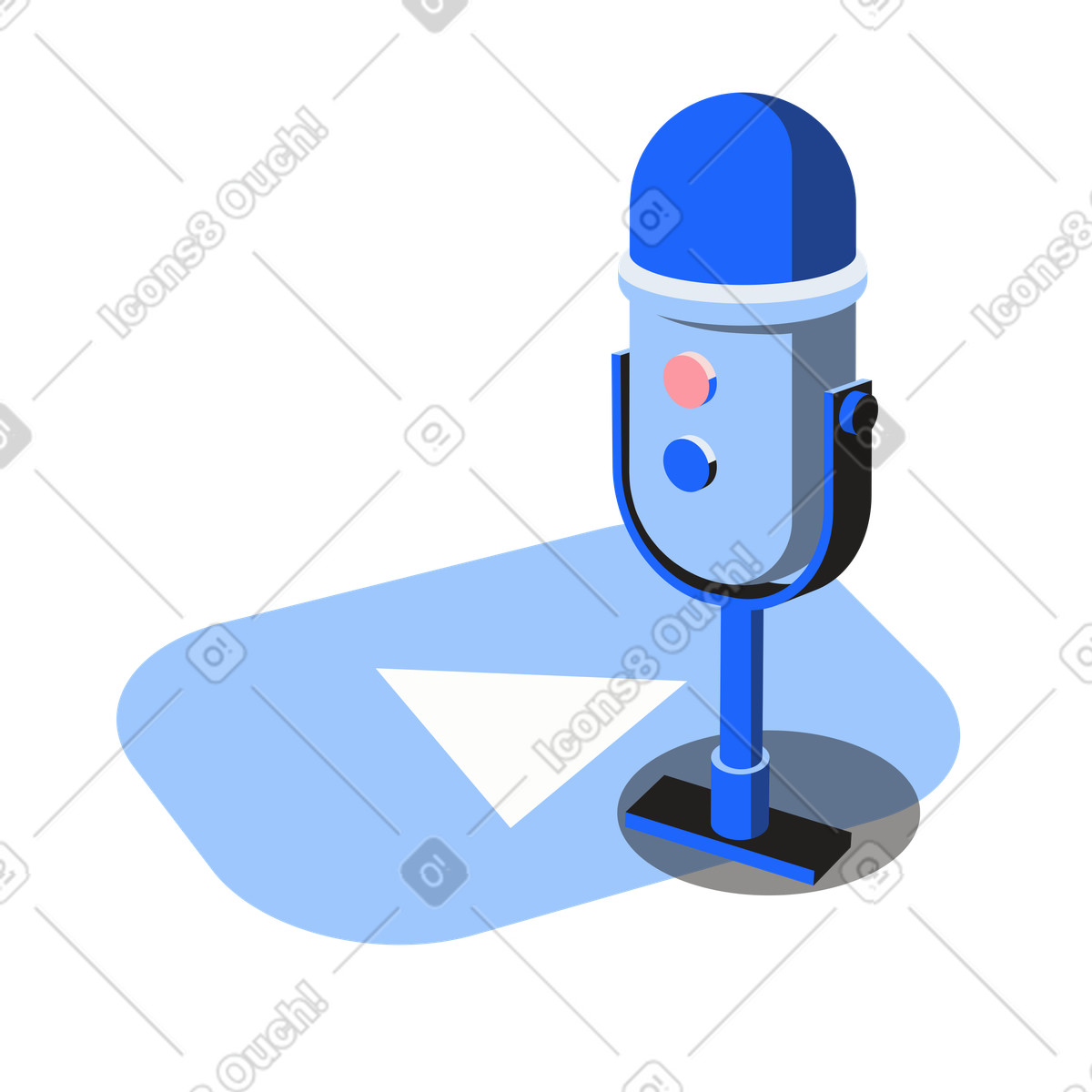 Иллюстрация Запись подкаста с микрофоном в PNG и SVG