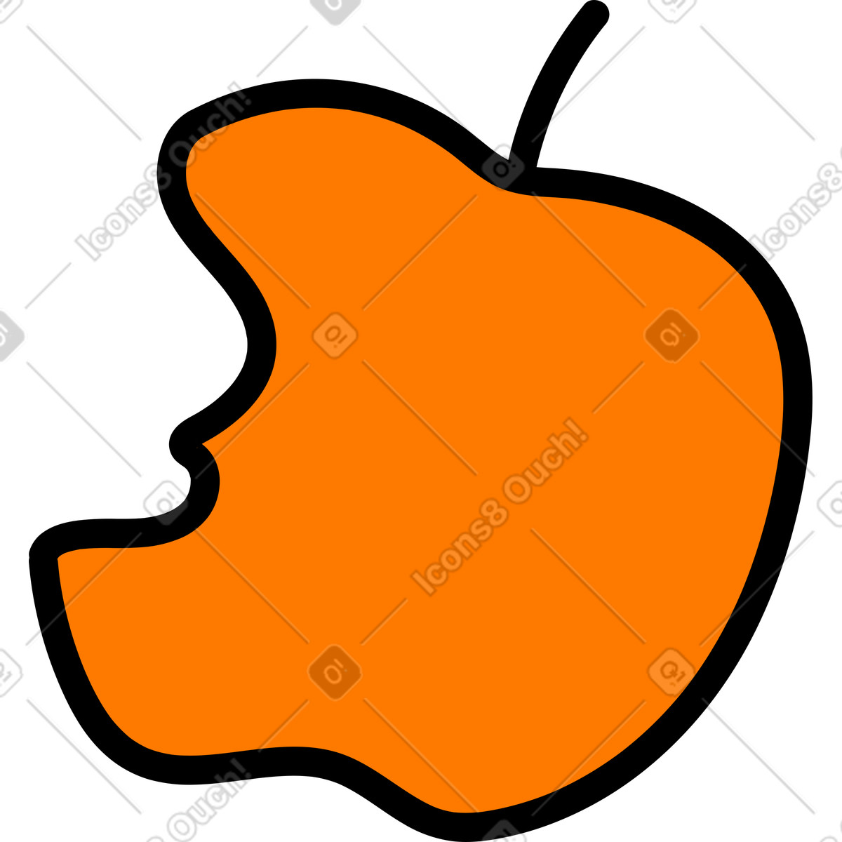 Illustration Pomme dans le style Purr à télécharger aux formats PNG, SVG