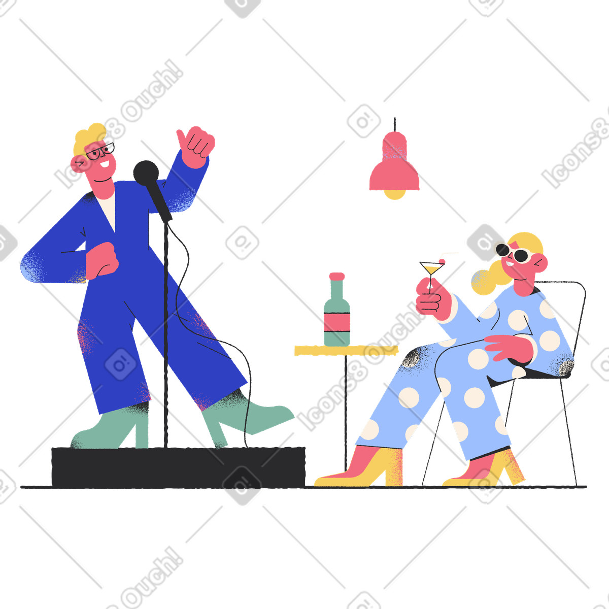 Prestazioni in piedi illustrazione stile Pablo scarica PNG, SVG