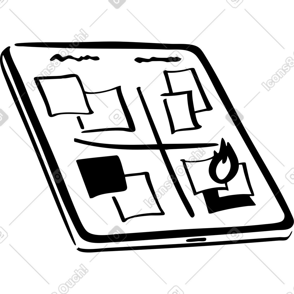 Line スタイルの アイゼンハワーマトリックスのタブレット のイラストをPNG、SVG形式でダウンロード