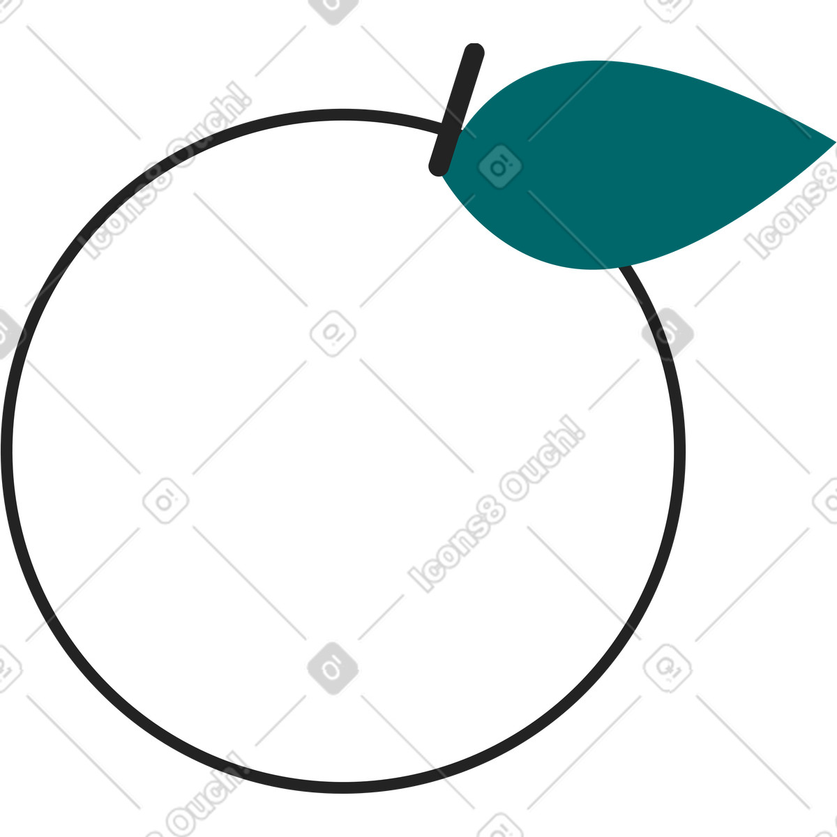 Illustration Pomme dans le style Sammy Line à télécharger aux formats PNG, SVG