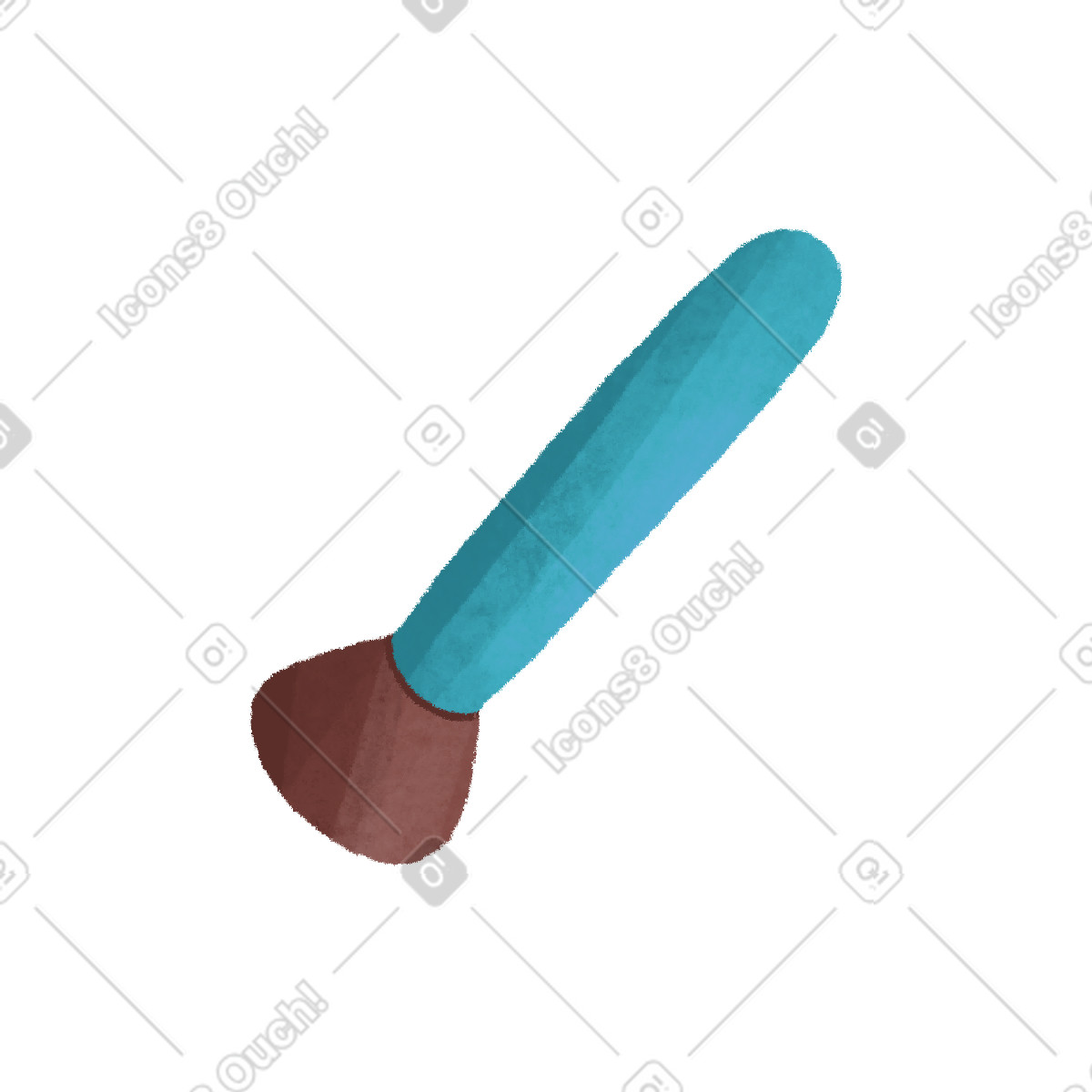 Blue makeup brush illustration in Bonbon style download in PNG, SVG