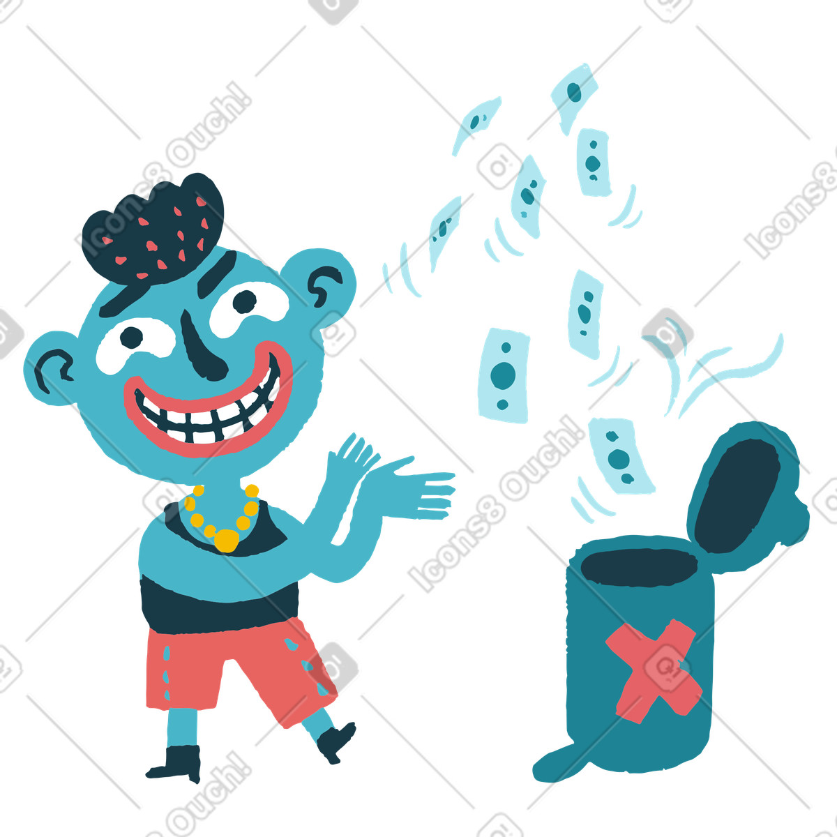 下载 Flamenco 风格的 浪费钱 插画，支持 PNG、SVG 格式