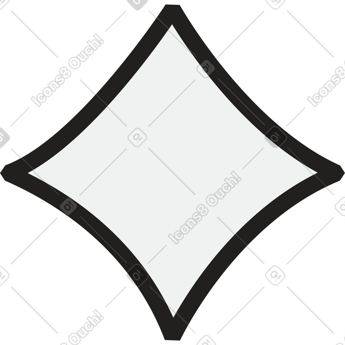 Ilustração de Estrela quadrangular em troke no estilo Dazzle Line para baixar PNG, SVG
