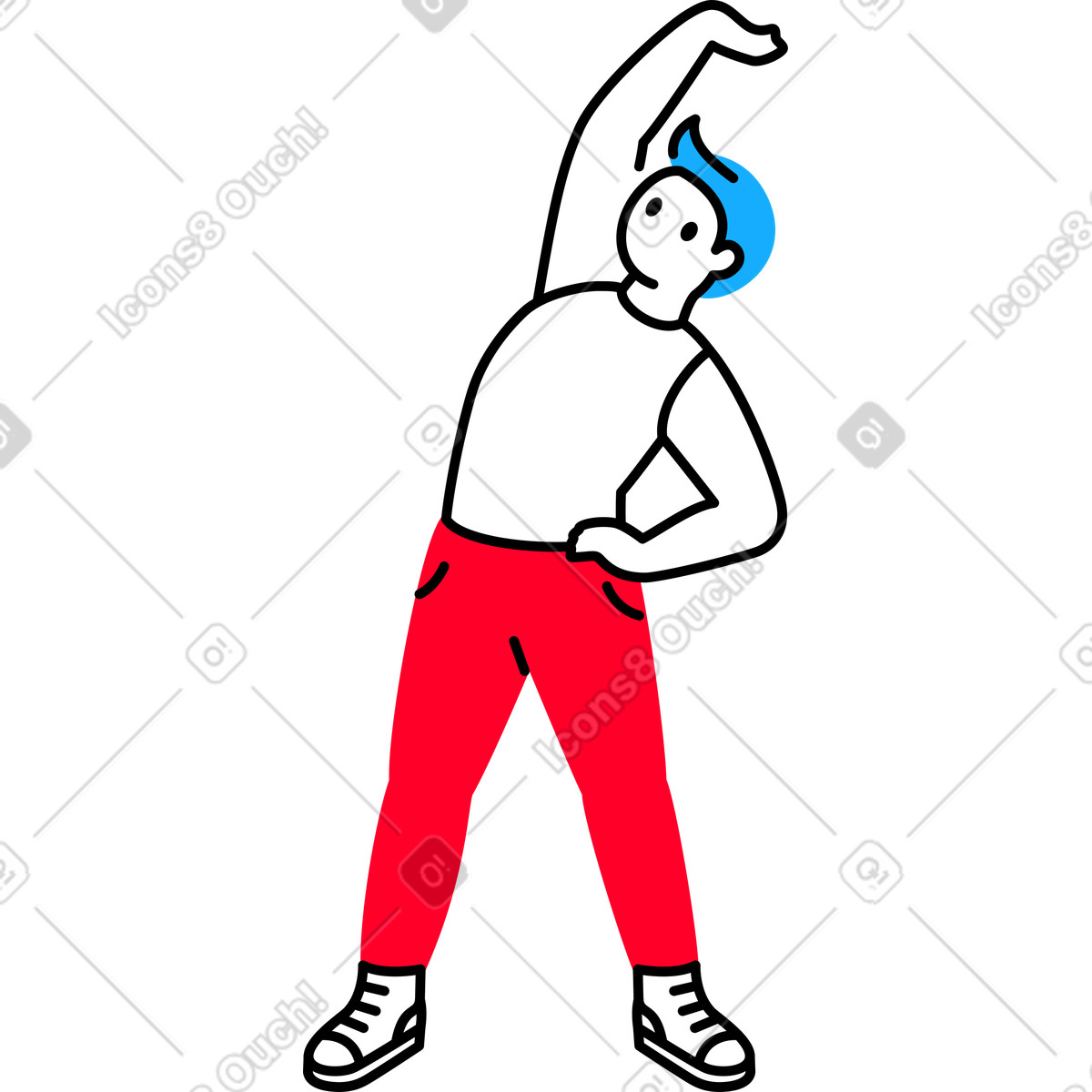 Man doing bends illustration in Transistor style download in PNG, SVG