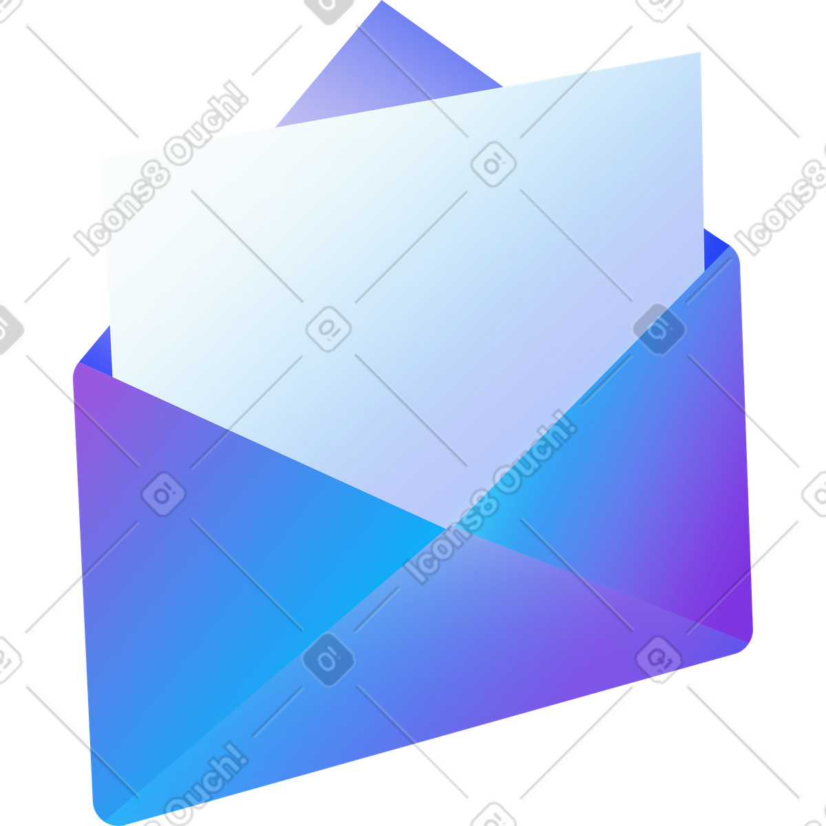 Ilustração de Abra o envelope com papel dentro. em no estilo Hi-tech para baixar em PNG, SVG