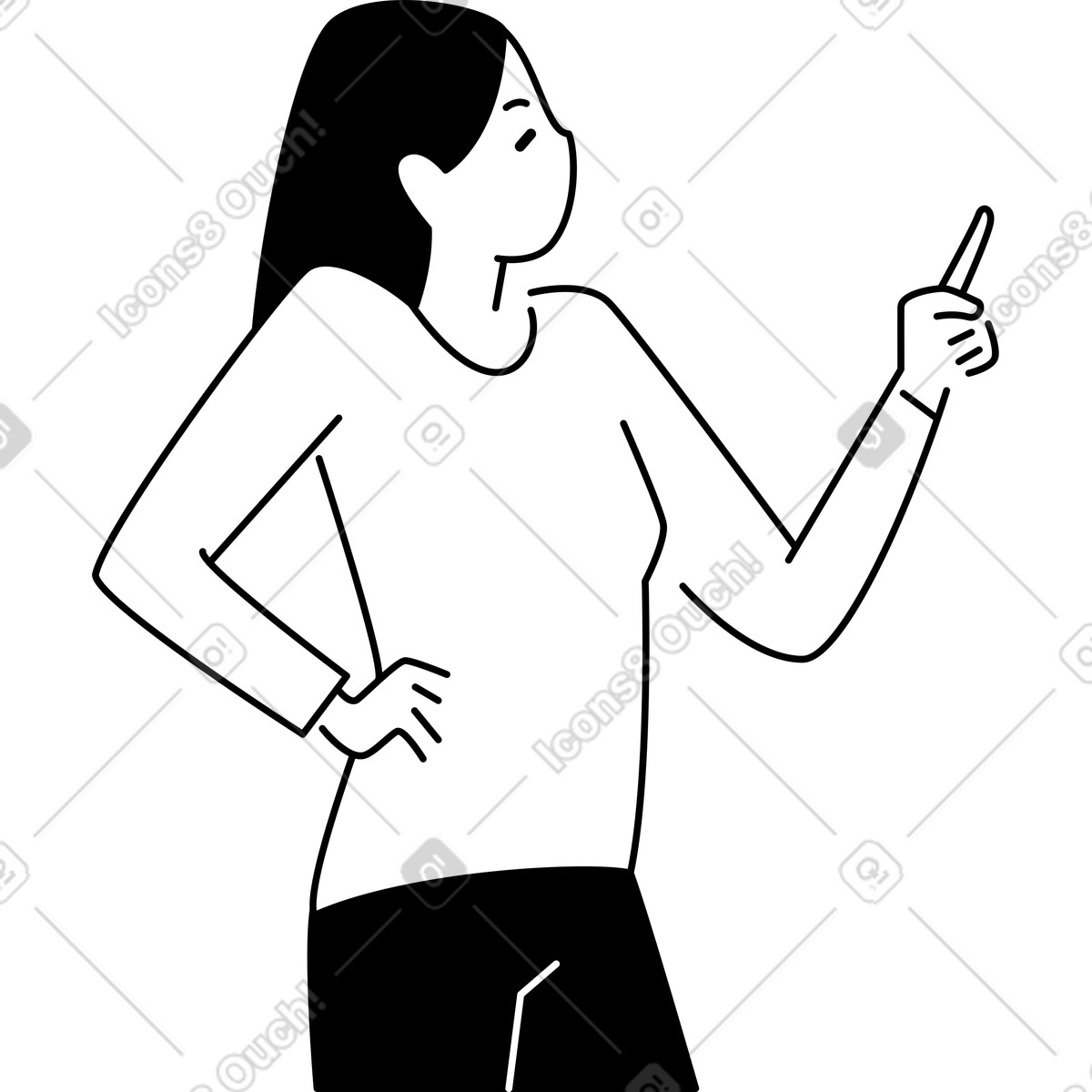 Ilustração de Mulher xingando em no estilo Weekday para baixar em PNG, SVG