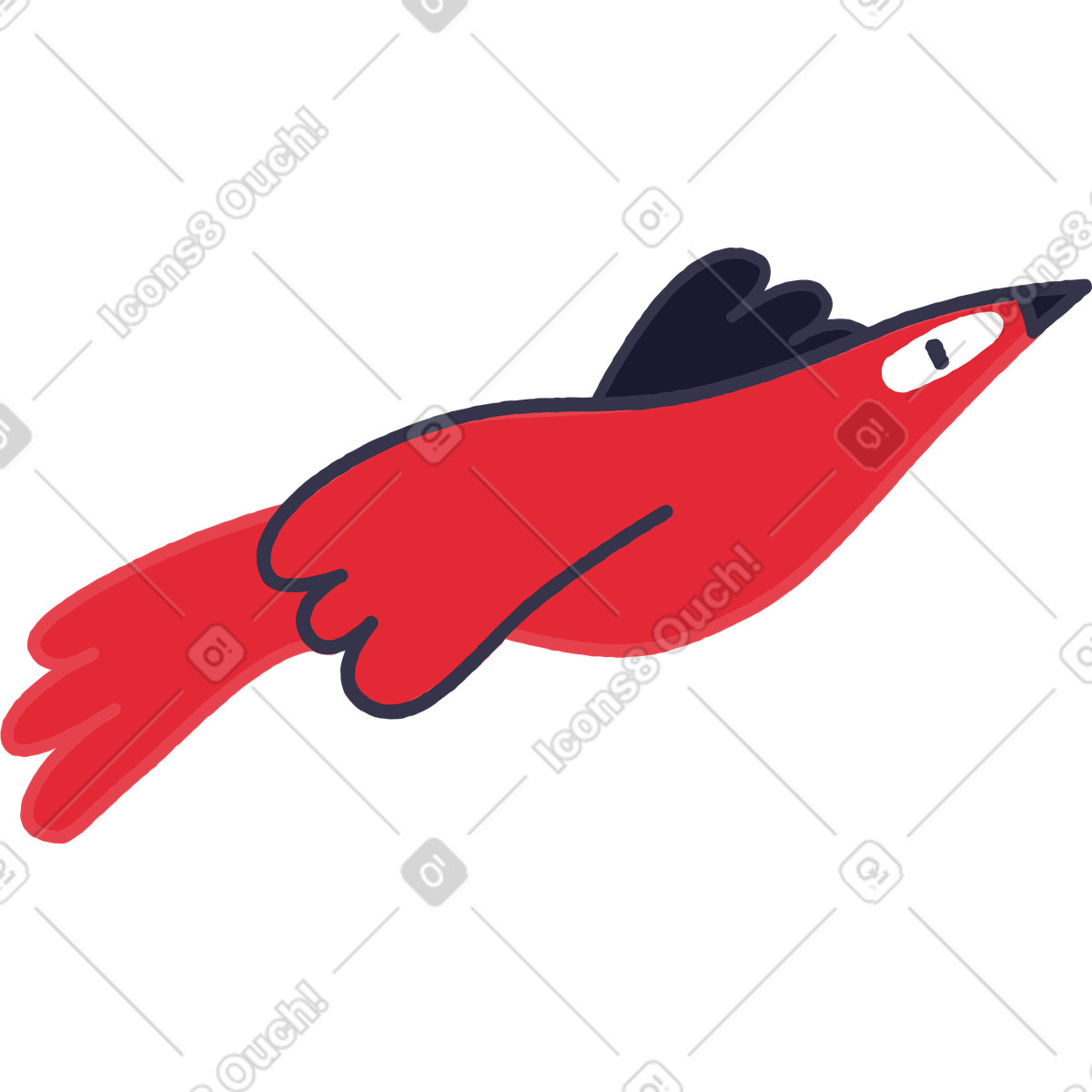 Ilustração de 鸟 em no estilo Stripy para baixar em PNG, SVG