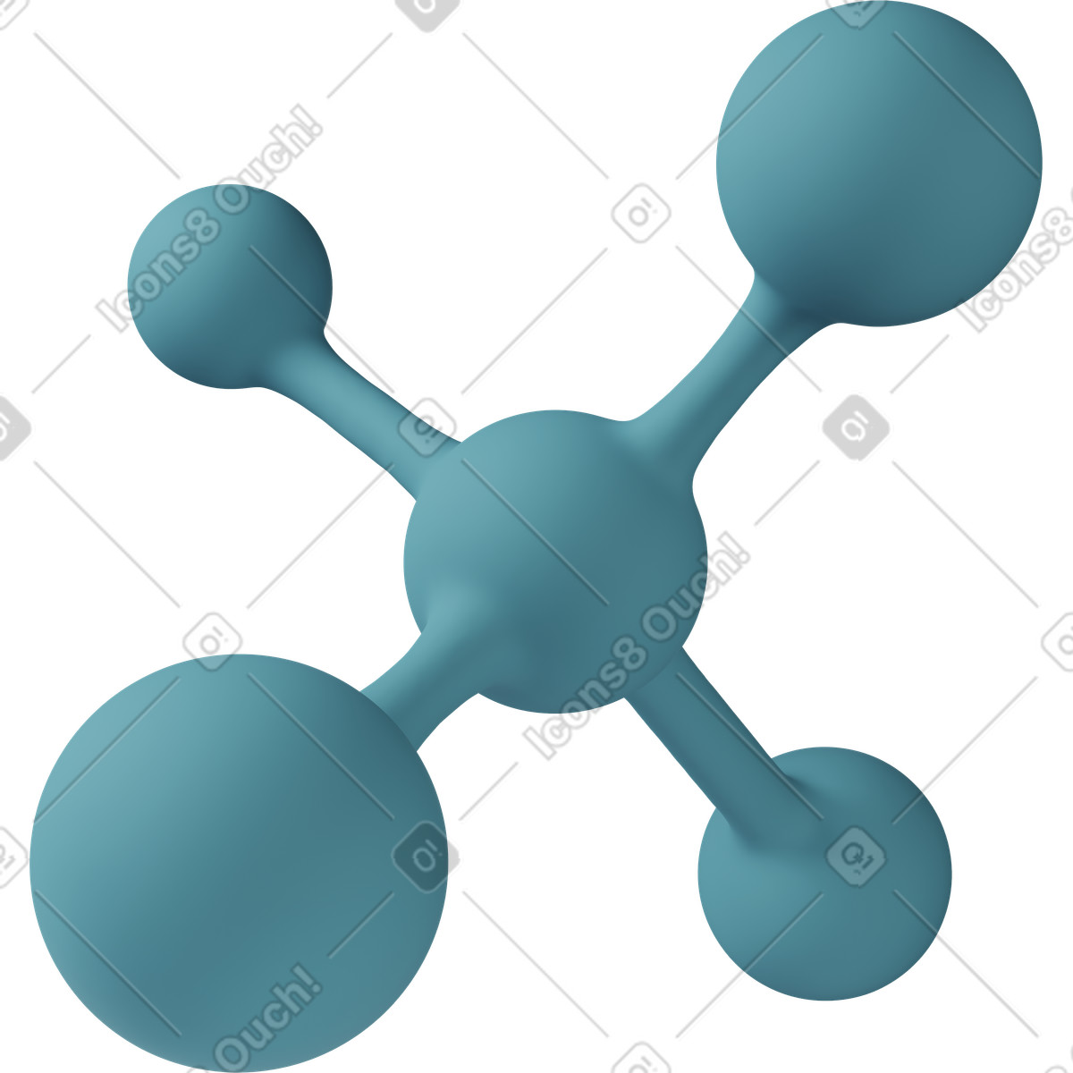 Molecule illustrazione in stile 3D Casual life scarica in PNG, SVG