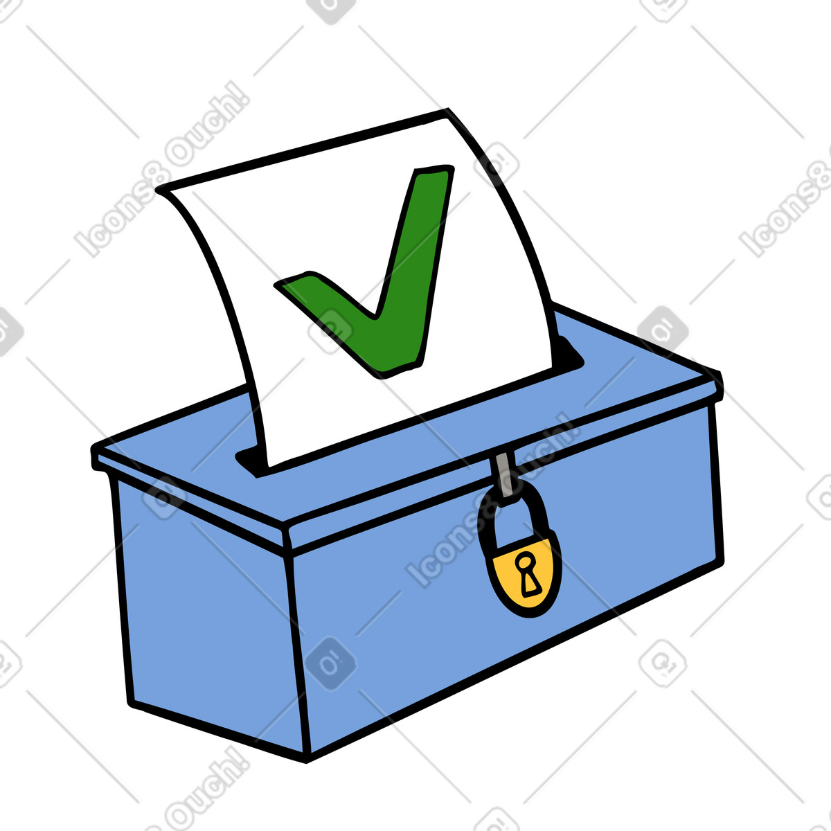 Voting ballot for something illustration in Comic style download in PNG, SVG