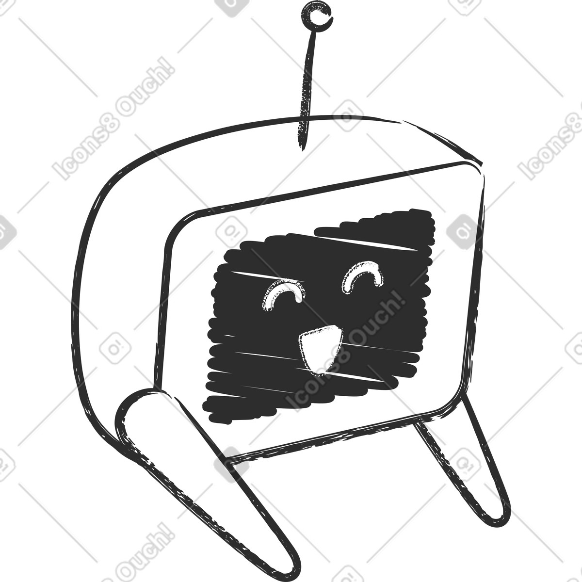 Chatbot-Illustration im Graphite-Stil als Download in PNG, SVG