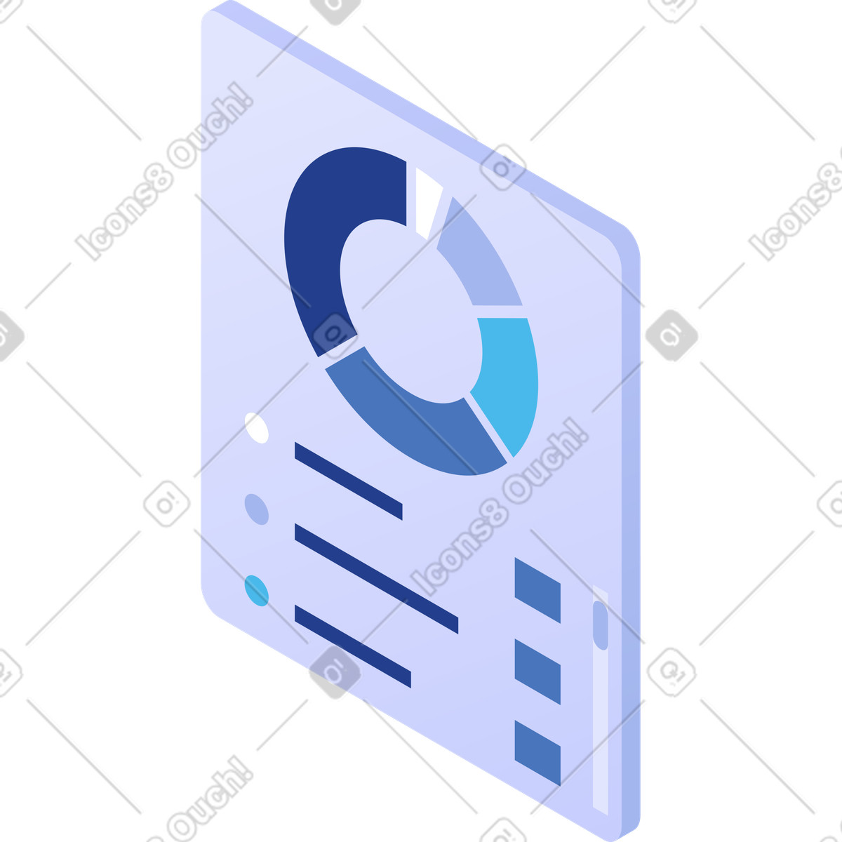 Quantum 스타일의 Frame with donut chart and specifications 일러스트레이션 PNG, SVG 다운로드