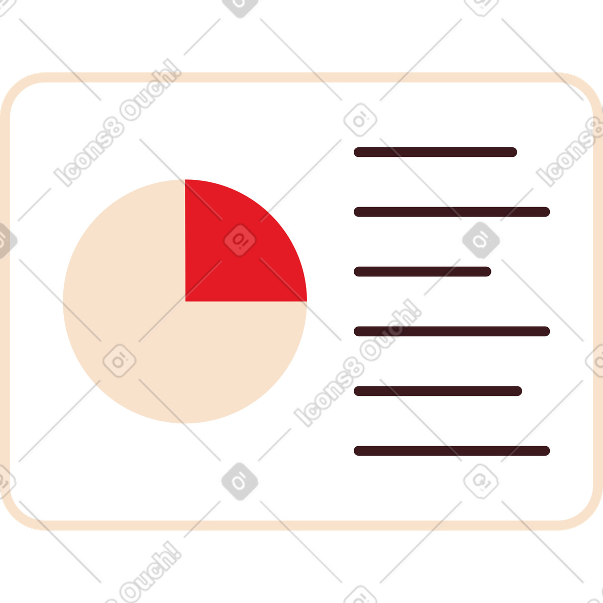 Ilustração de Janela do gráfico pizza em no estilo Folks para baixar em PNG, SVG
