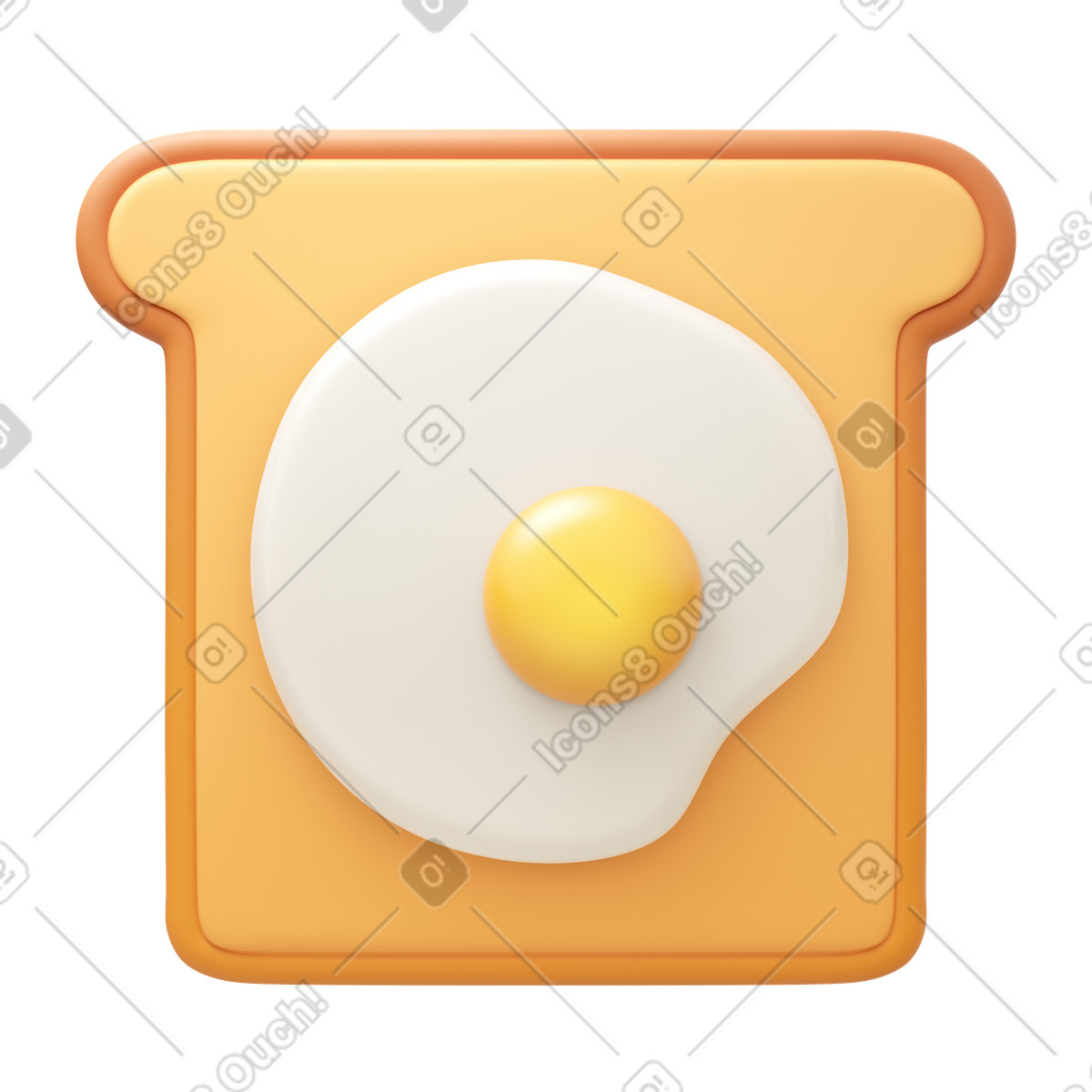 Sandwich with fried egg illustrazione in stile 3D Fluency scarica in PNG, SVG