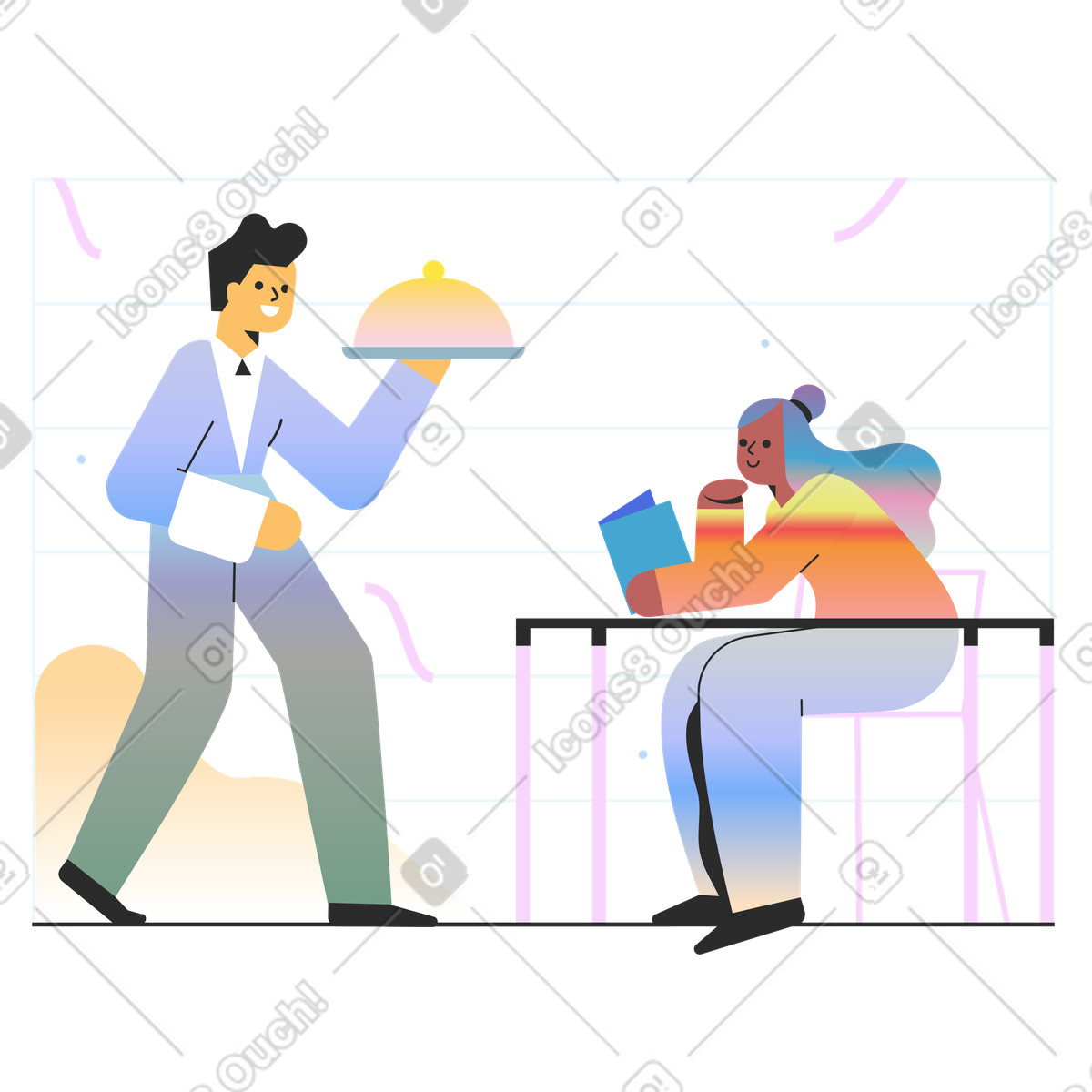 Waiting for your order illustration in PNG, SVG