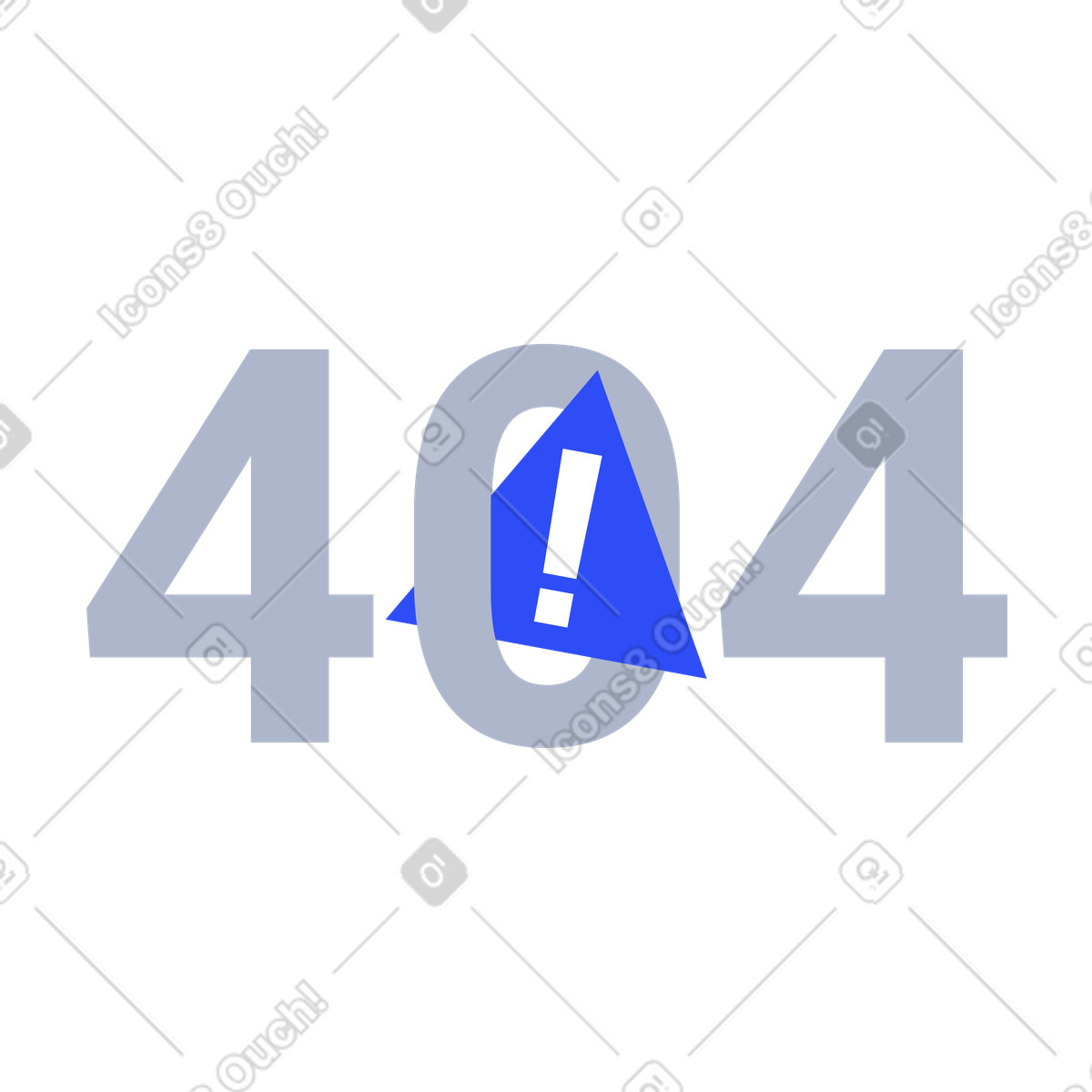 Missing page, broken link, 404 error warning sign illustration in System style download in PNG, SVG