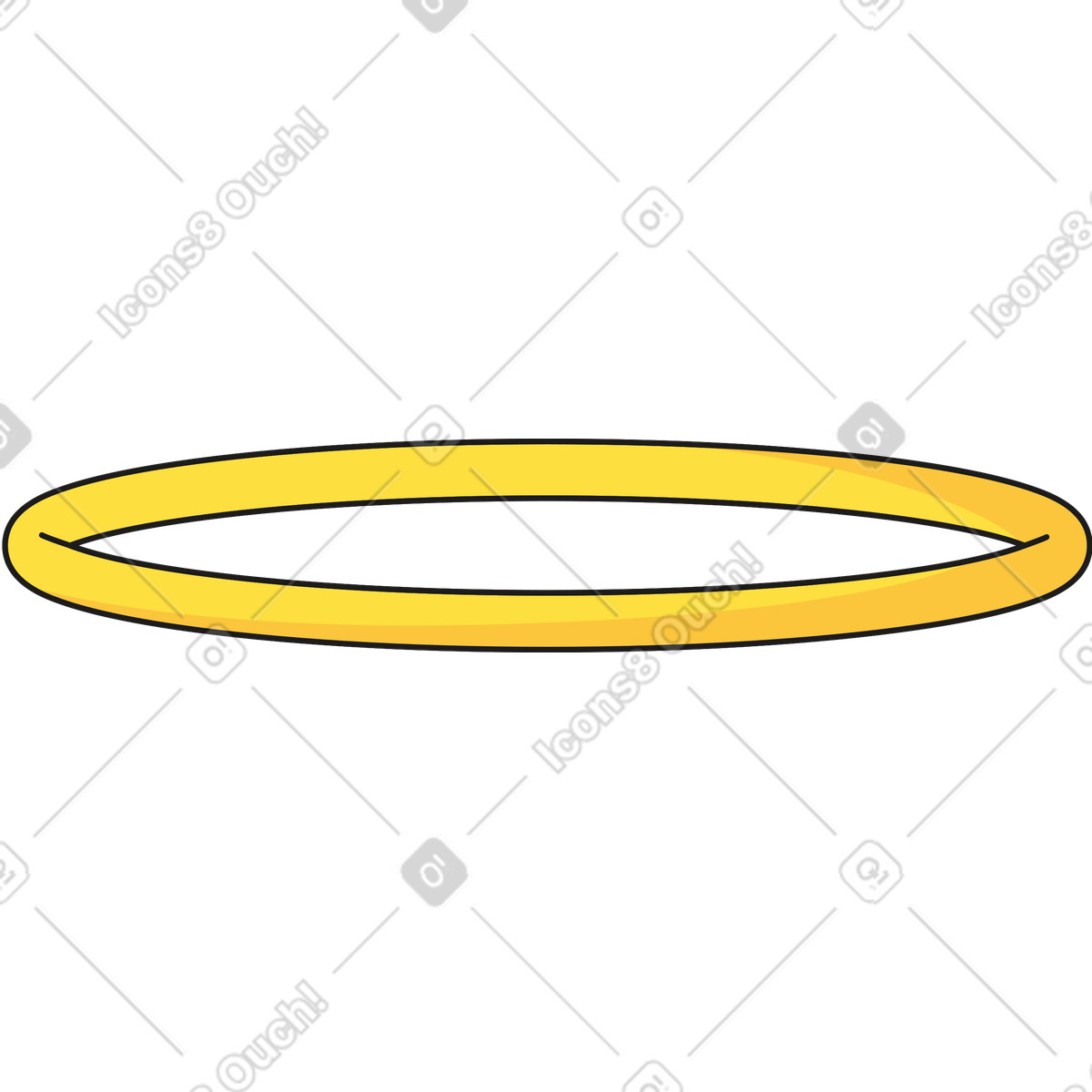 Anello ovale illustrazione in stile Moji scarica in PNG, SVG