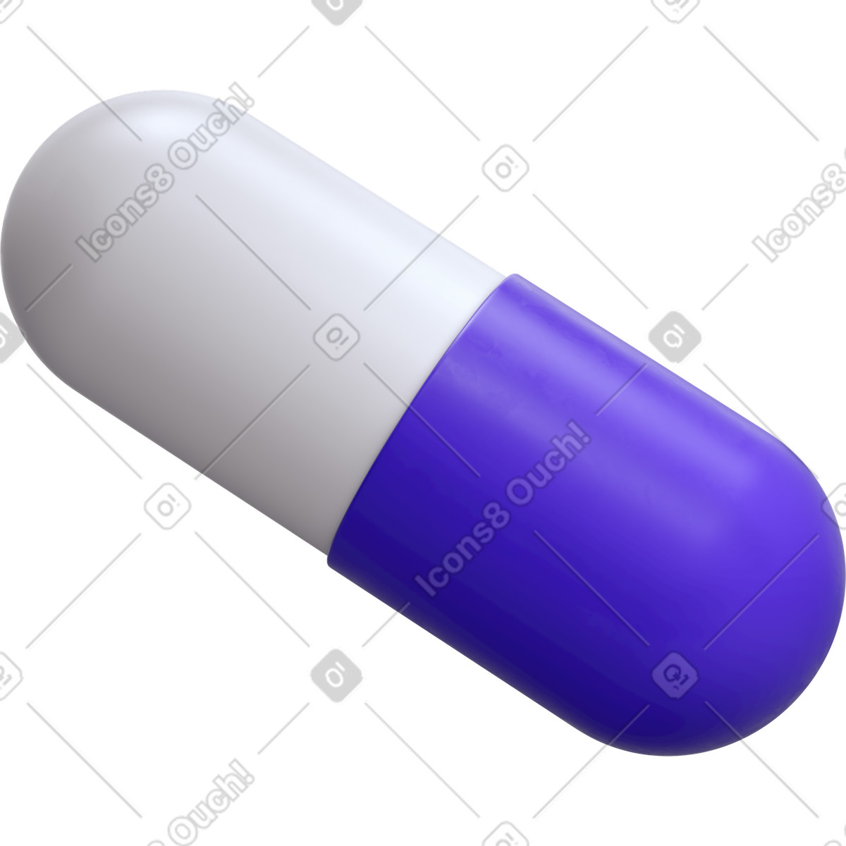 White purple capsule-Illustration im 3D Business-Stil als Download in PNG, SVG