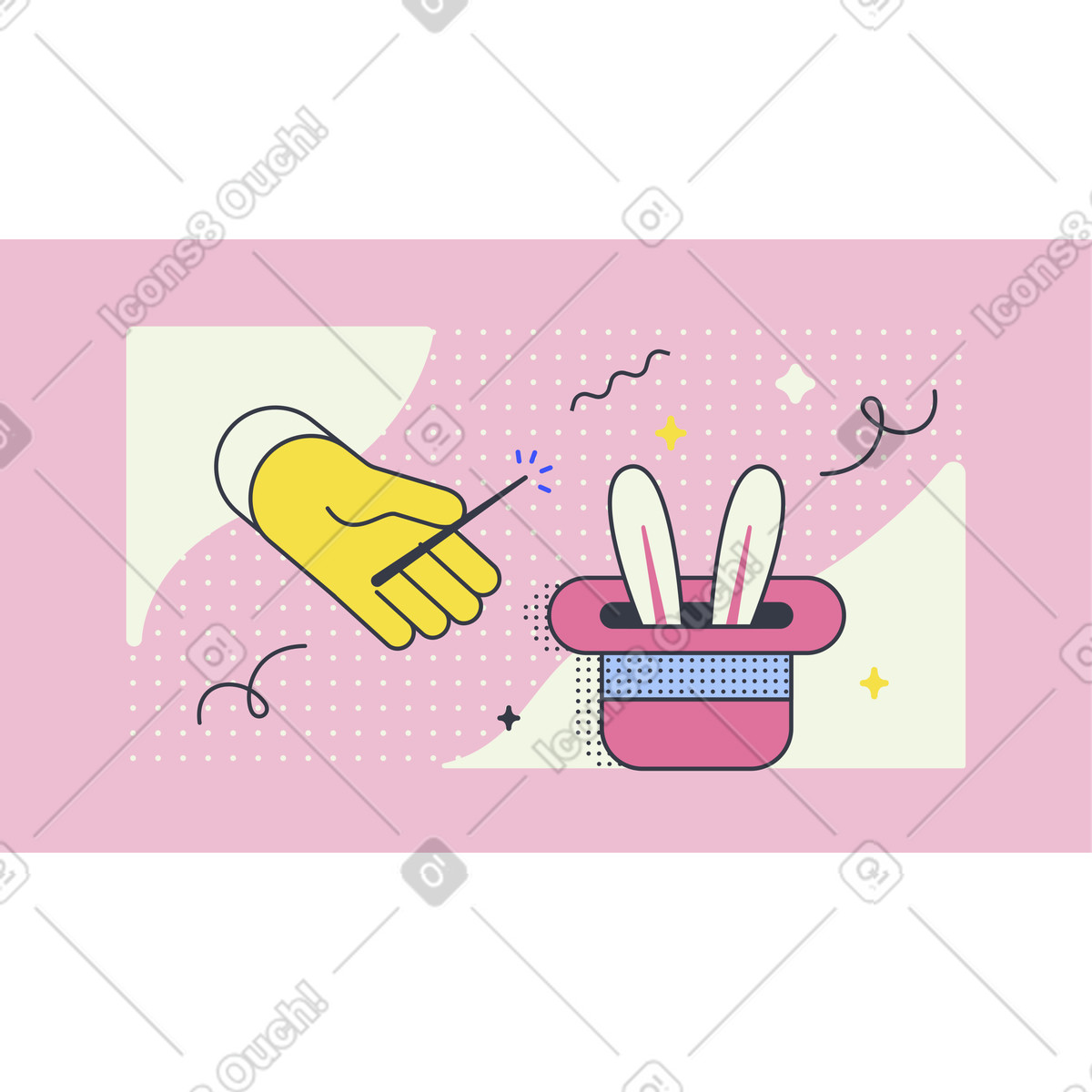 Magic tricks illustration in Abstract style download in PNG, SVG