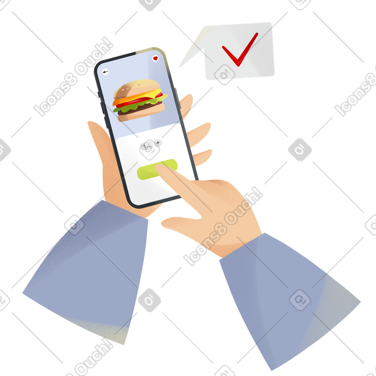 Illustration Commande en ligne de plats cuisinés dans le style Shine à télécharger aux formats PNG, SVG