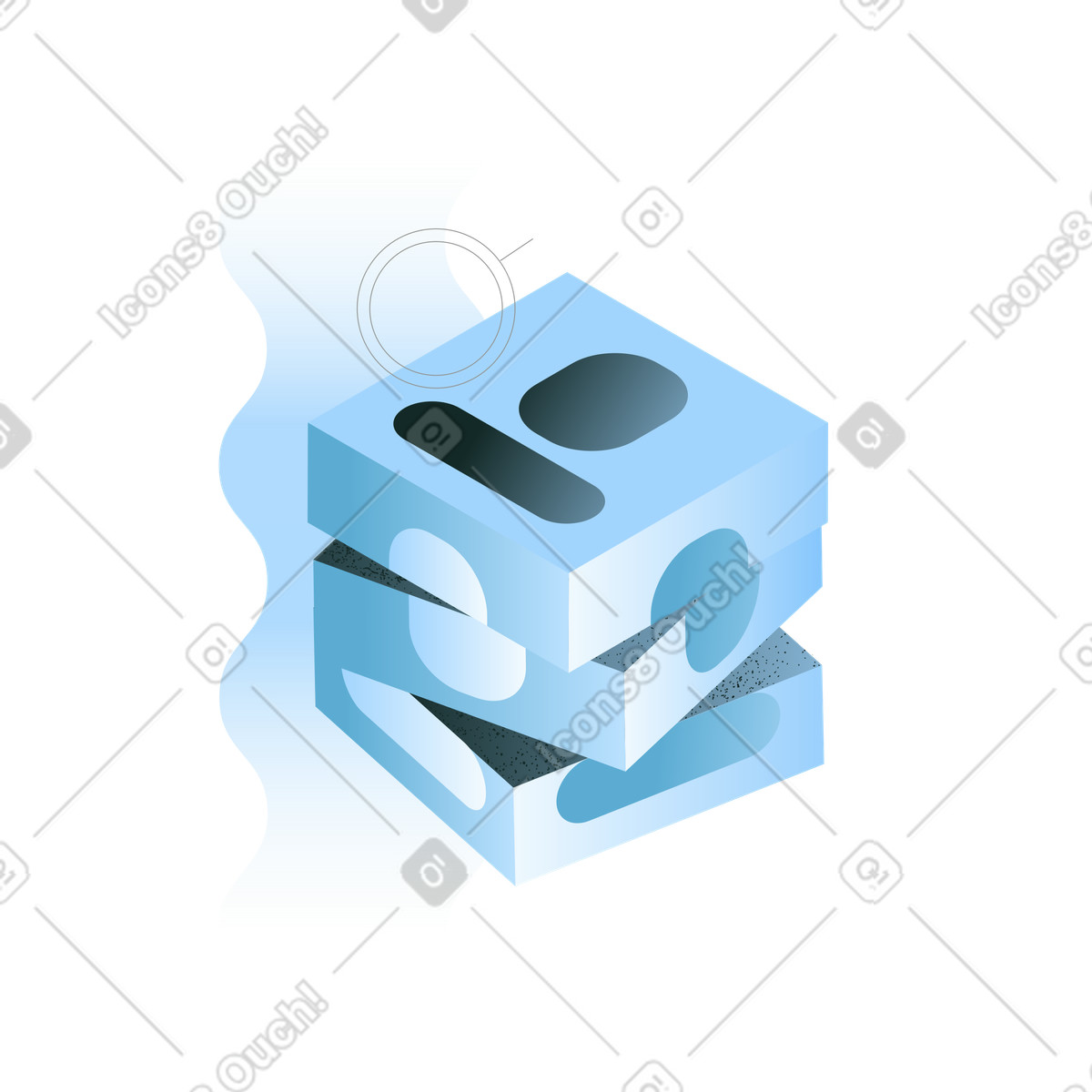 Illustration Rubik's cube avec icônes utilisateur, recherche de candidats, paramètres profil dans le style Concept à télécharger aux formats PNG, SVG