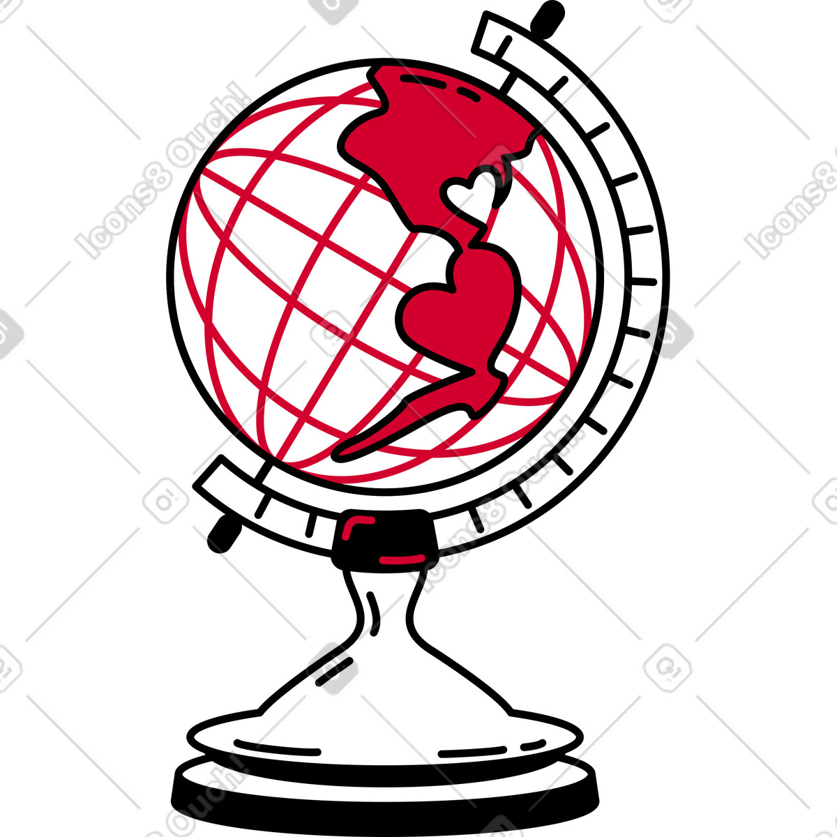 Globe illustration in PNG, SVG