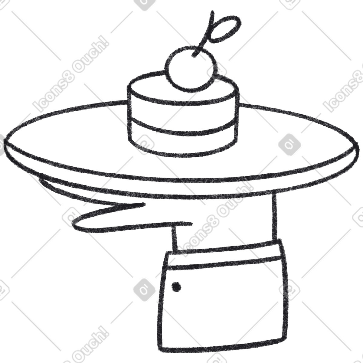 Bonbon Line スタイルの Hand holding a plate of dessert のイラストをPNG、SVG形式でダウンロード