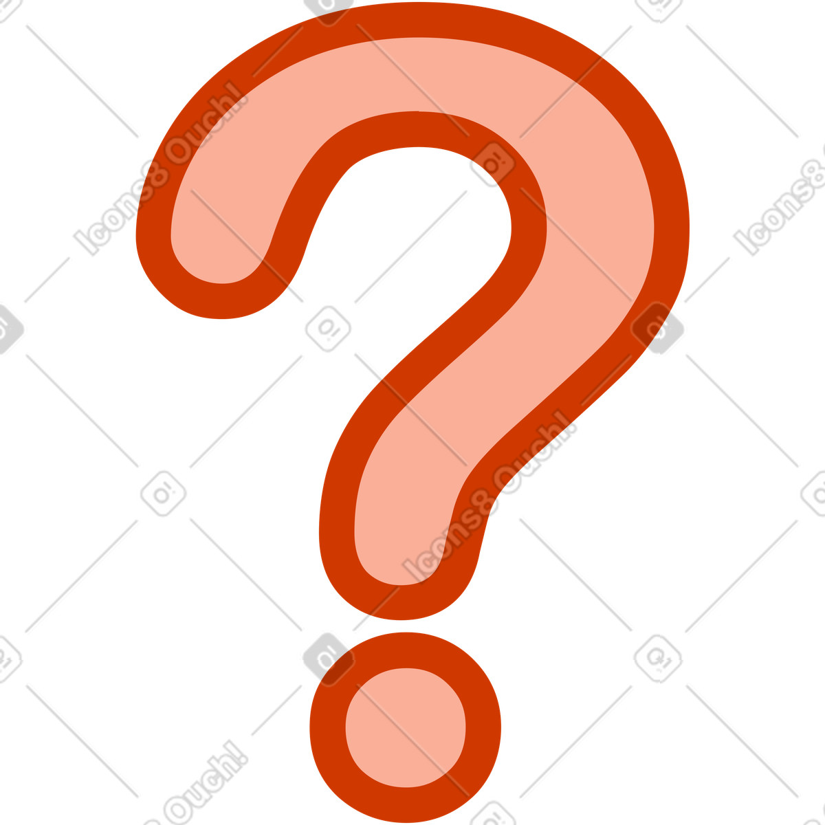 Question mark illustration in Natty style download in PNG, SVG
