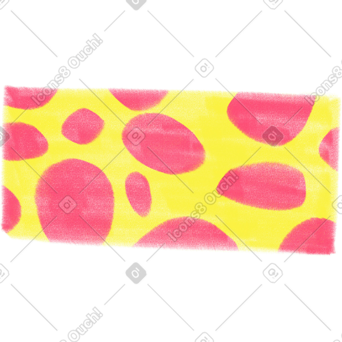 Yellow rectangle with pink spots illustration in Doodle style download in PNG, SVG