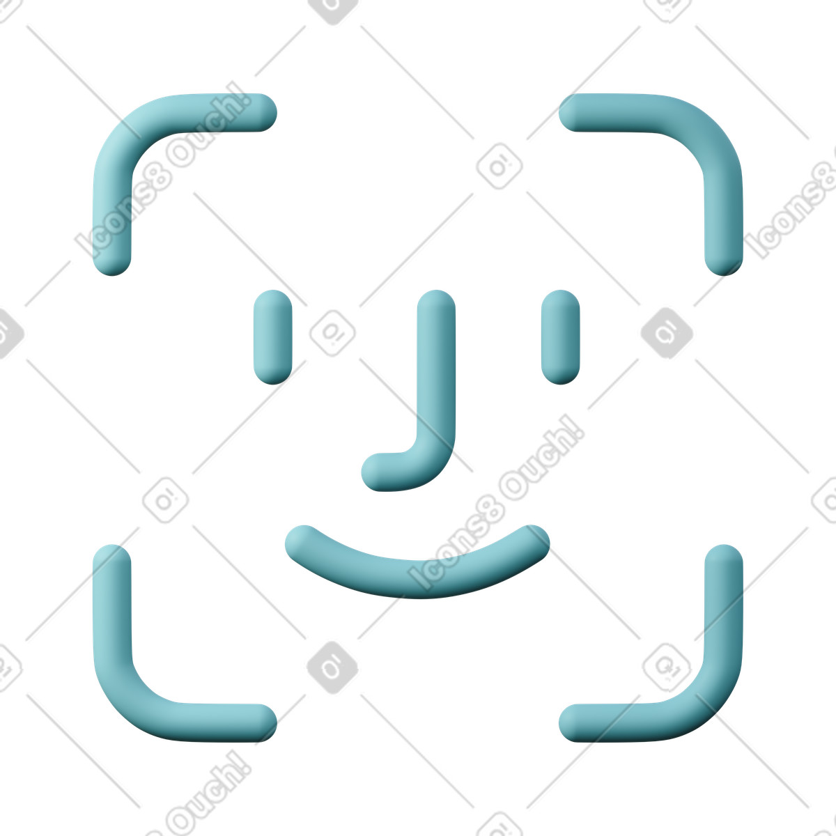 Illustration Face id dans le style 3D Sugary à télécharger aux formats PNG, SVG