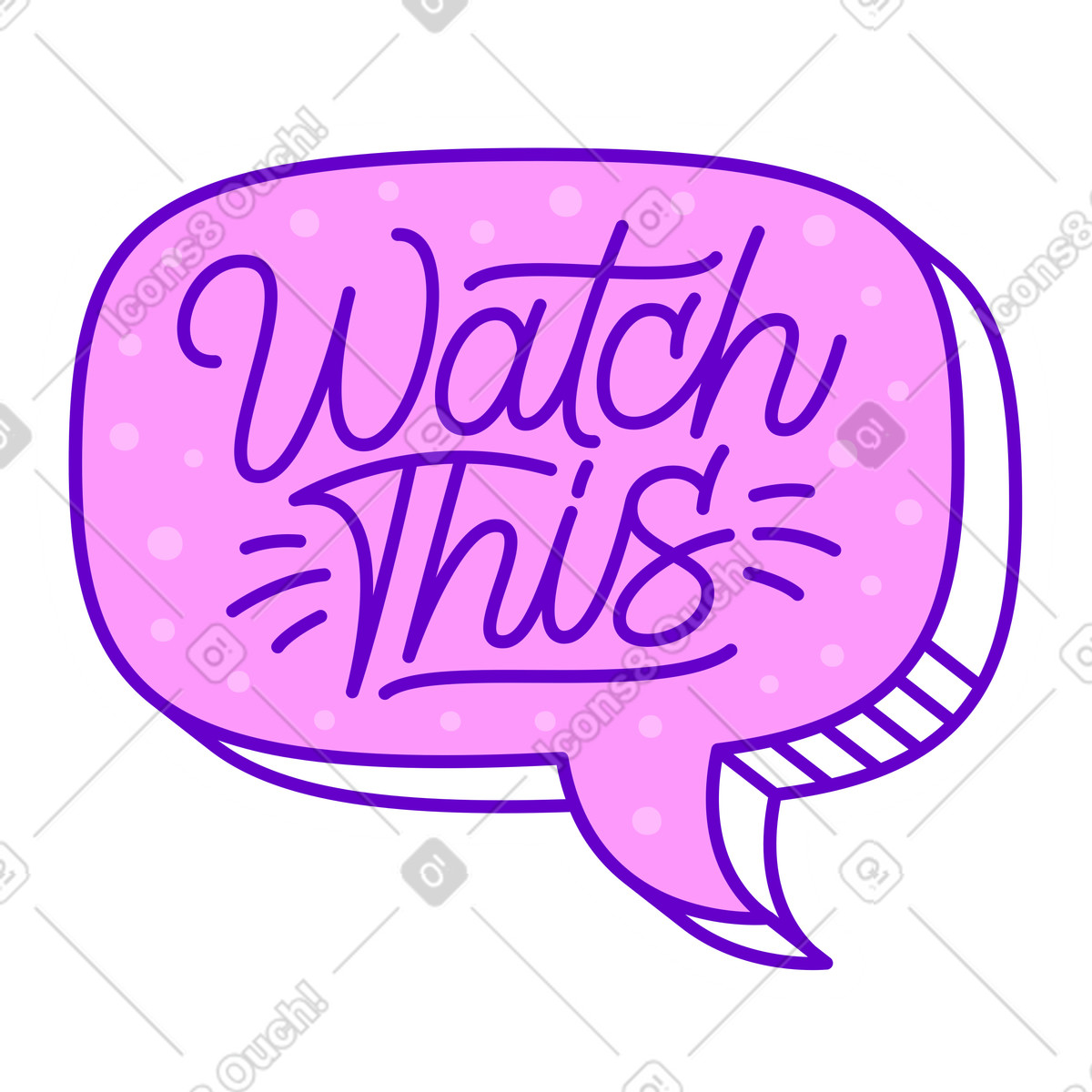 Lettering sticker watch this dots text illustration in PNG, SVG