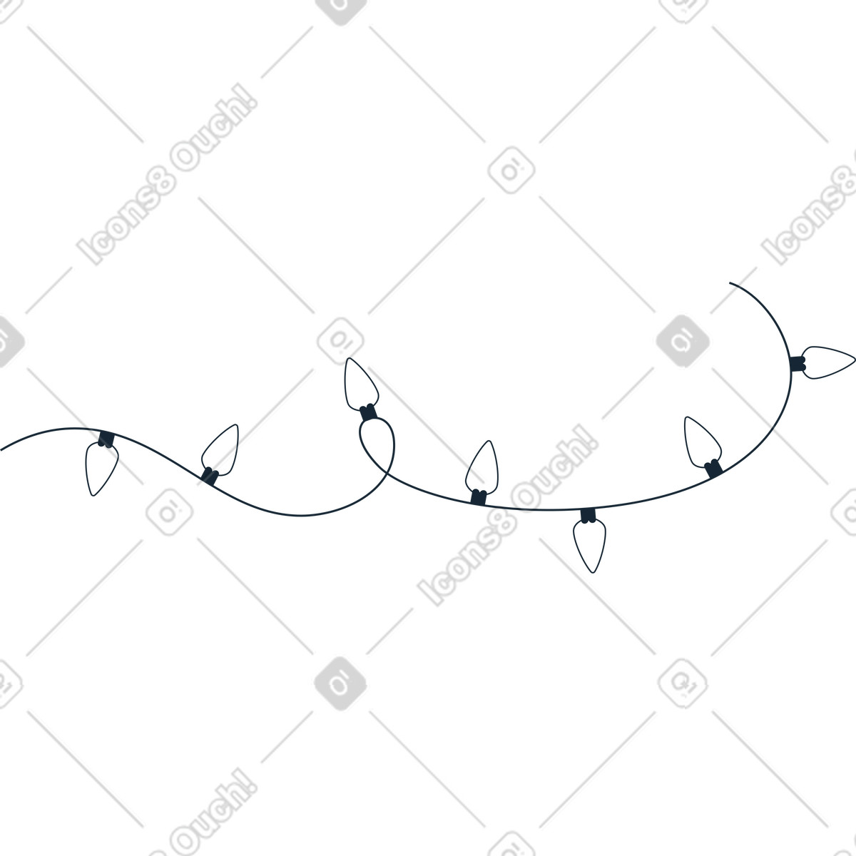 Weihnachtsgirlandenlichter-Illustration im Indigo-Stil als Download in PNG, SVG