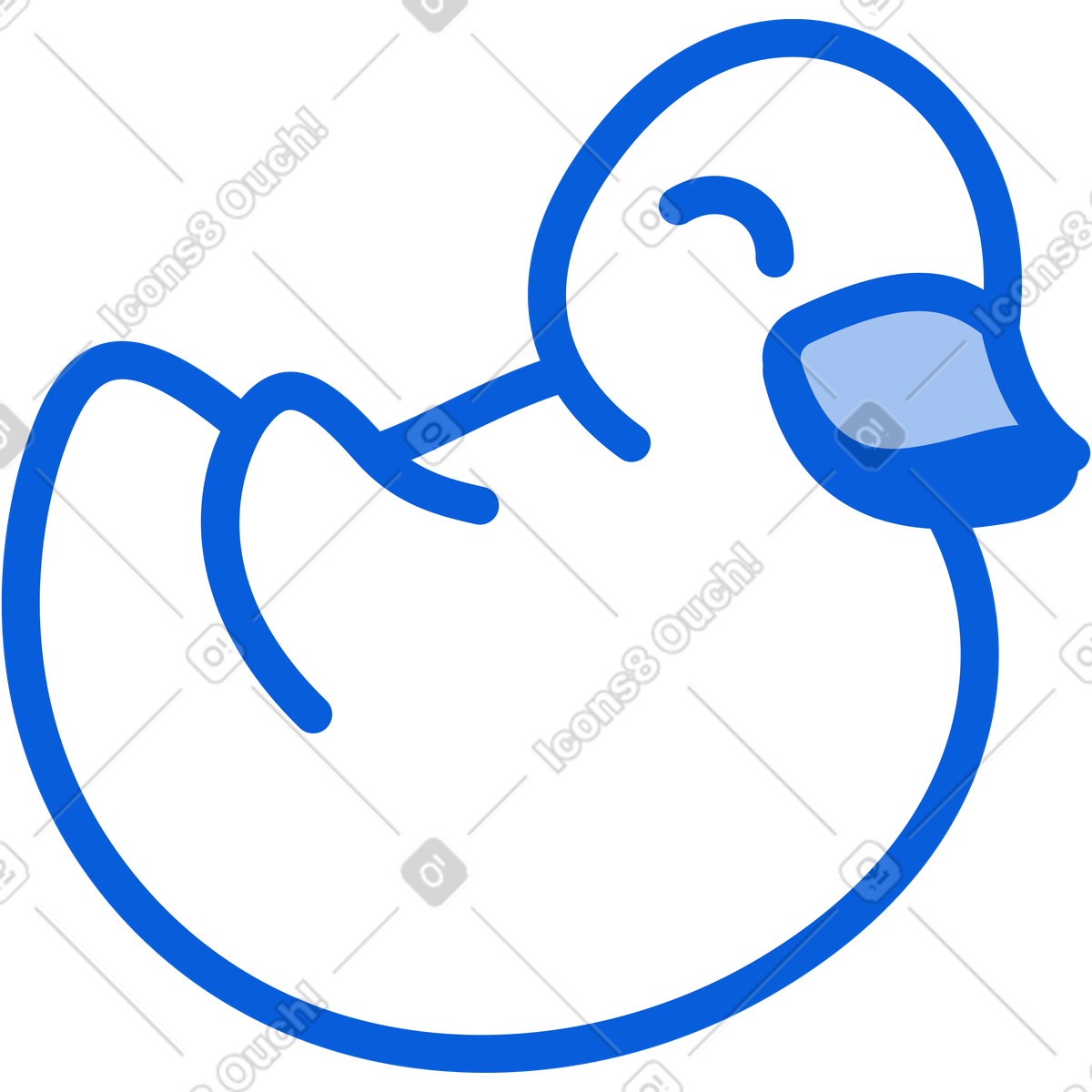 Illustration Canard en caoutchouc dans le style Handy Line à télécharger aux formats PNG, SVG