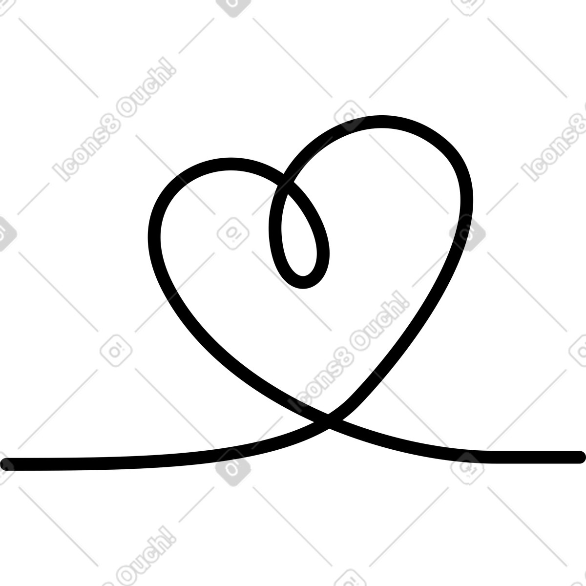 Ilustração de Heartbeat line forming heart shape continuous medical love symbol em no estilo Notion Art para baixar em PNG, SVG
