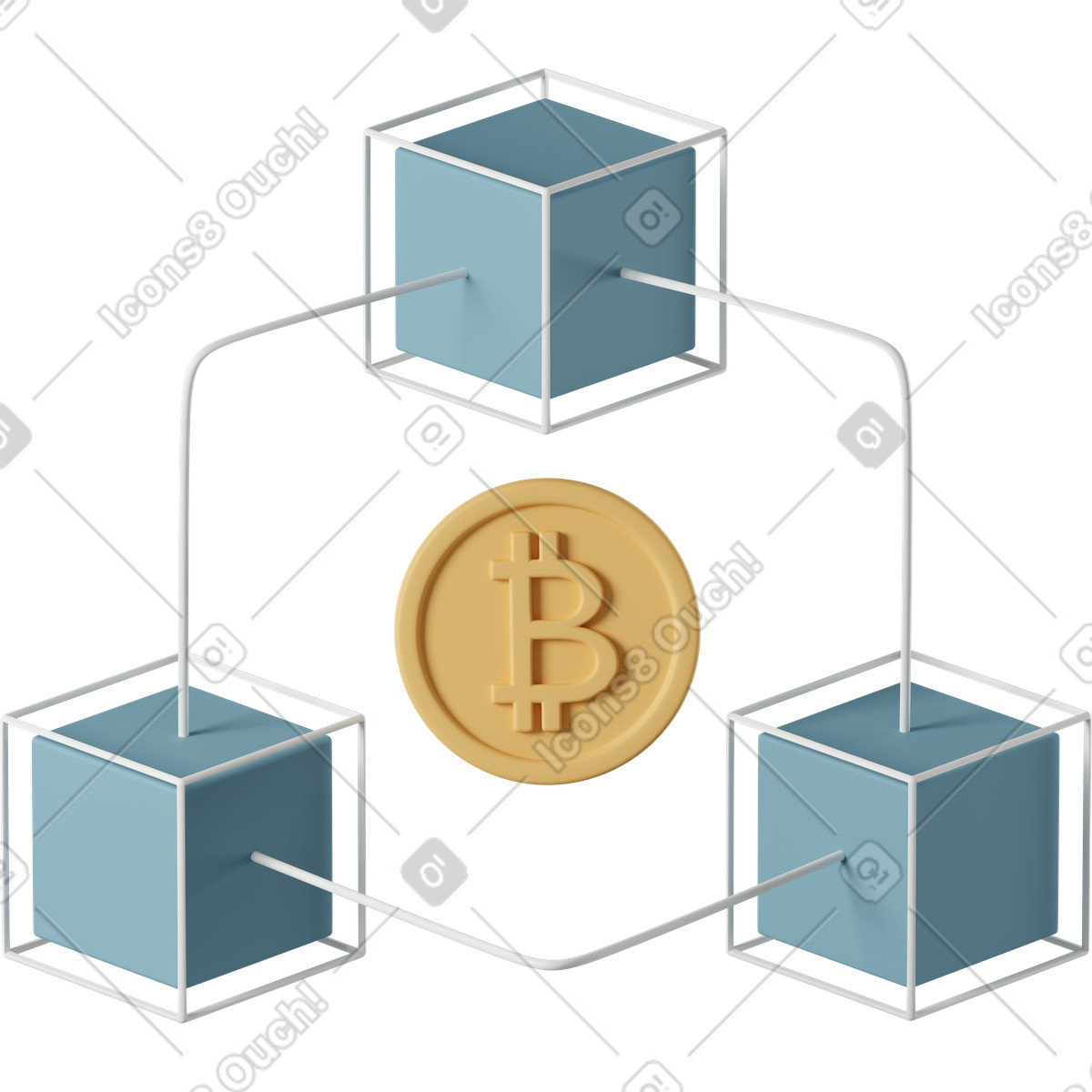 Blockchain illustration in PNG, SVG