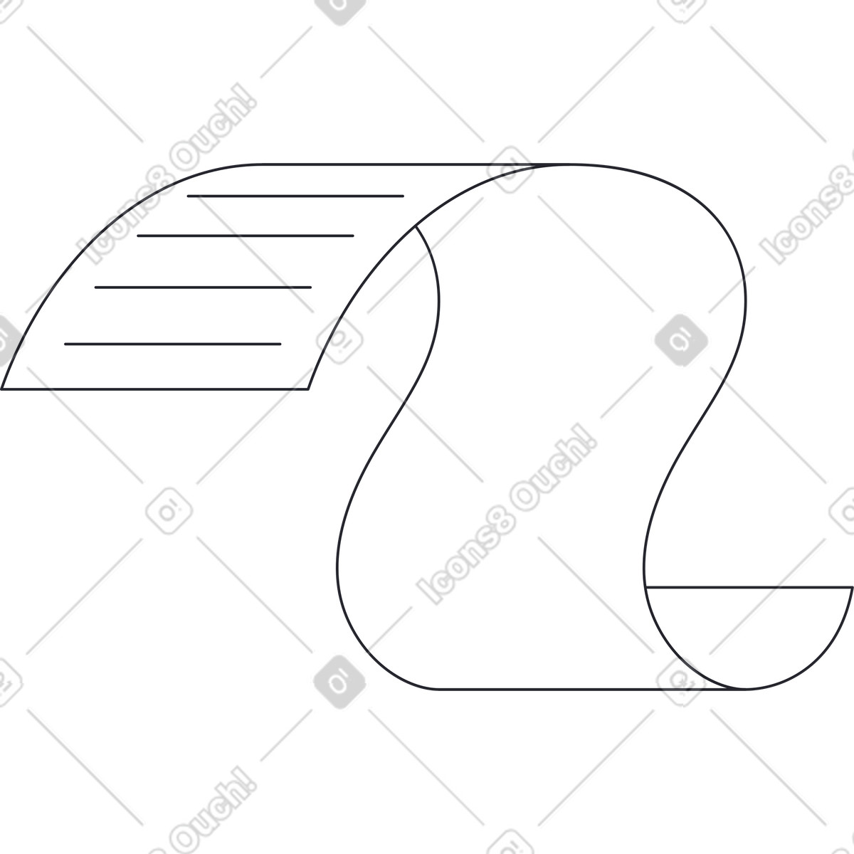 Kassenscheck-Illustration im Boba-Stil als Download in PNG, SVG