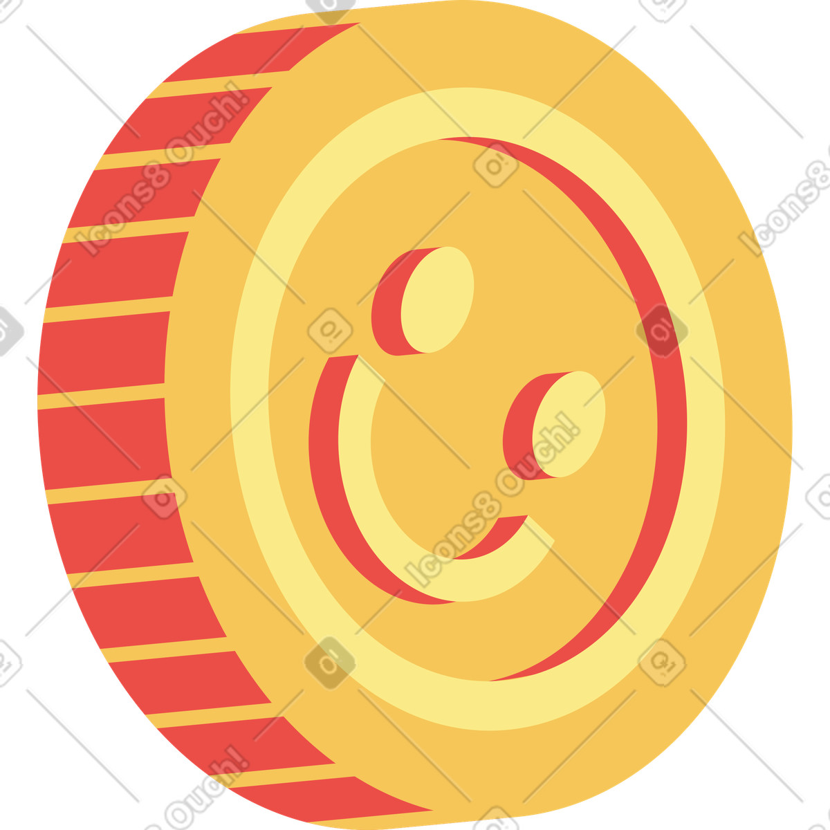 Sorriso della moneta illustrazione in stile Levels scarica in PNG, SVG