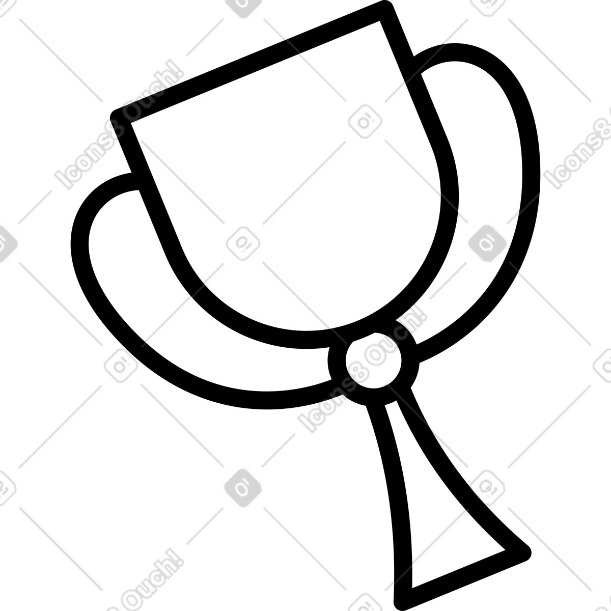 Trophy cup silhouette minimal award symbol with curved handle-Illustration im Notion Line Art-Stil als Download in PNG, SVG