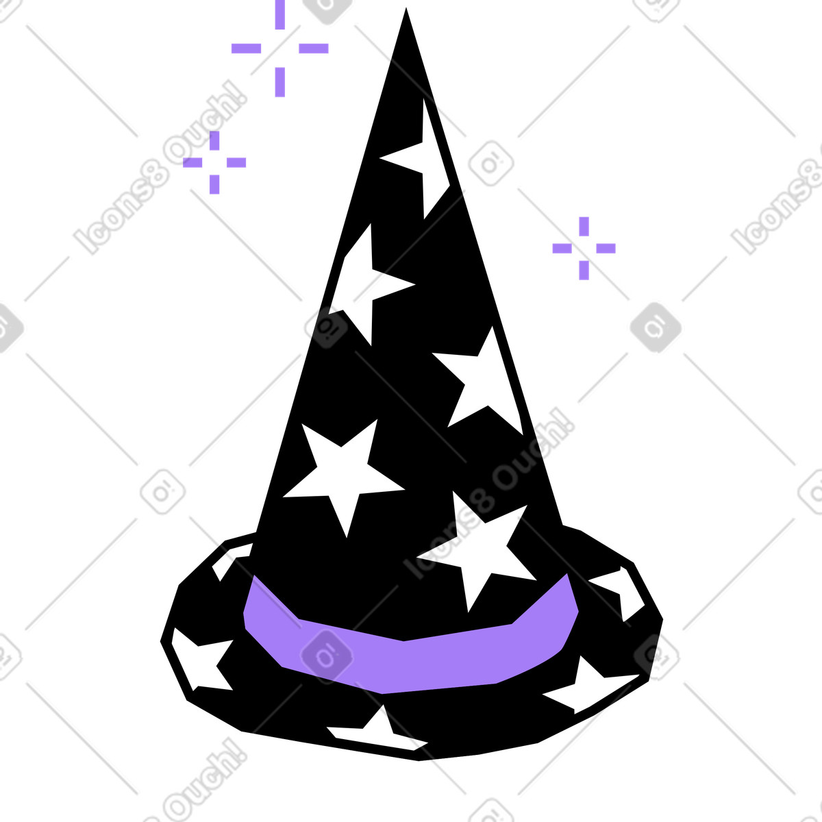 Ilustração de Chapéu mago em no estilo Amethyst para baixar em PNG, SVG