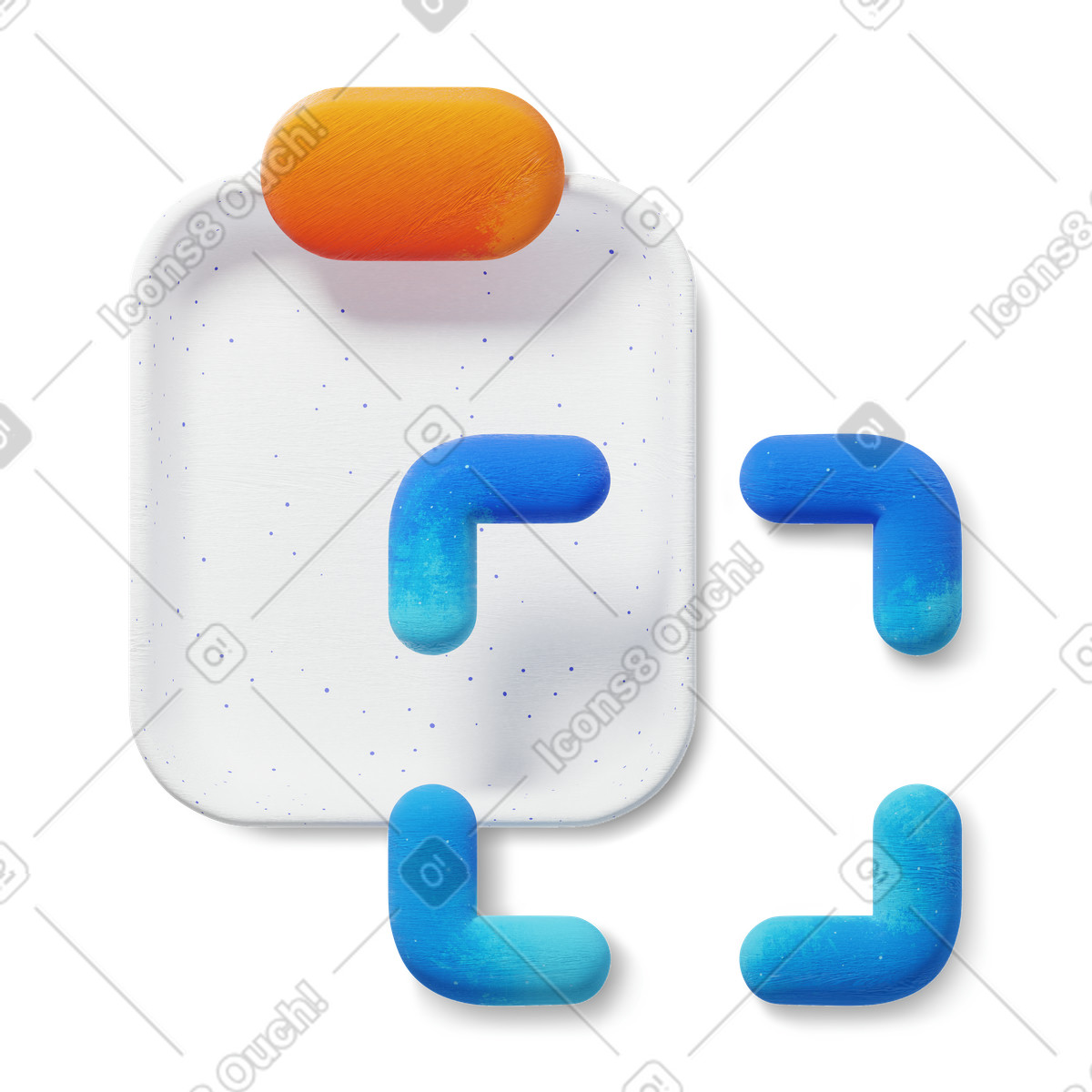 Copy to clipboard illustration in 3D Microsoft Fluent style download in PNG, SVG