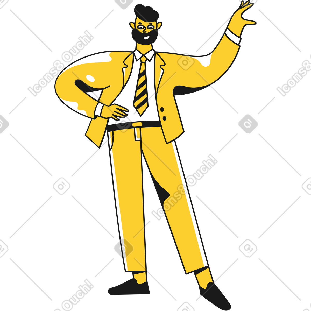 Man in a suit animated illustration Taxi style download GIF, Lottie (JSON), AE
