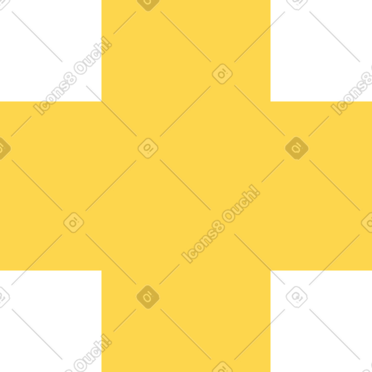 Croce gialla illustrazione in stile Fogg scarica in PNG, SVG