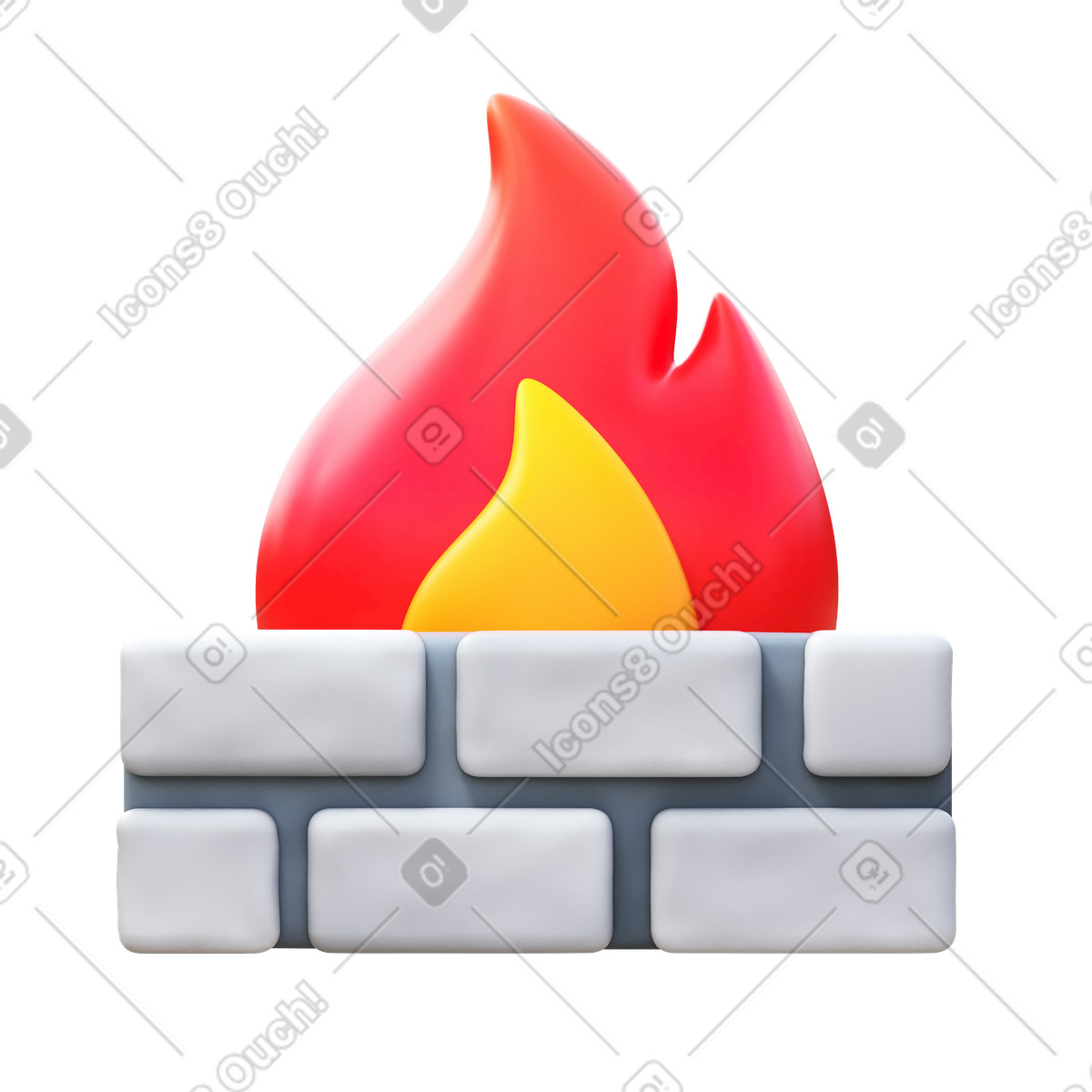 Firewall illustration in 3D Fluency style download in PNG, SVG