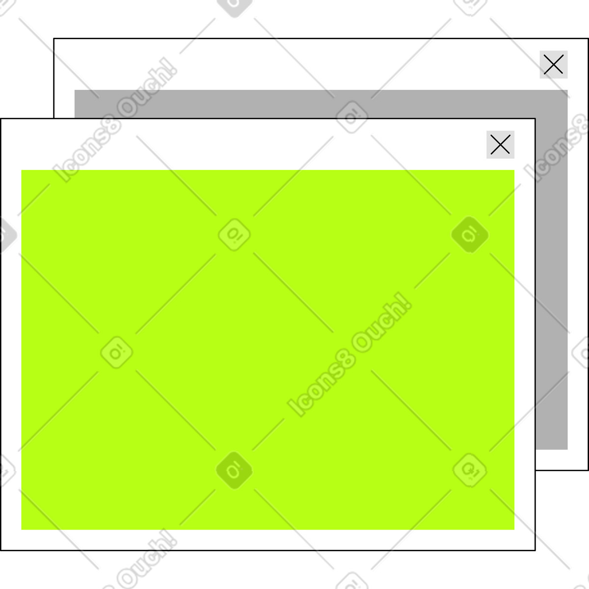 Browser-Illustration im Jumble-Stil als Download in PNG, SVG