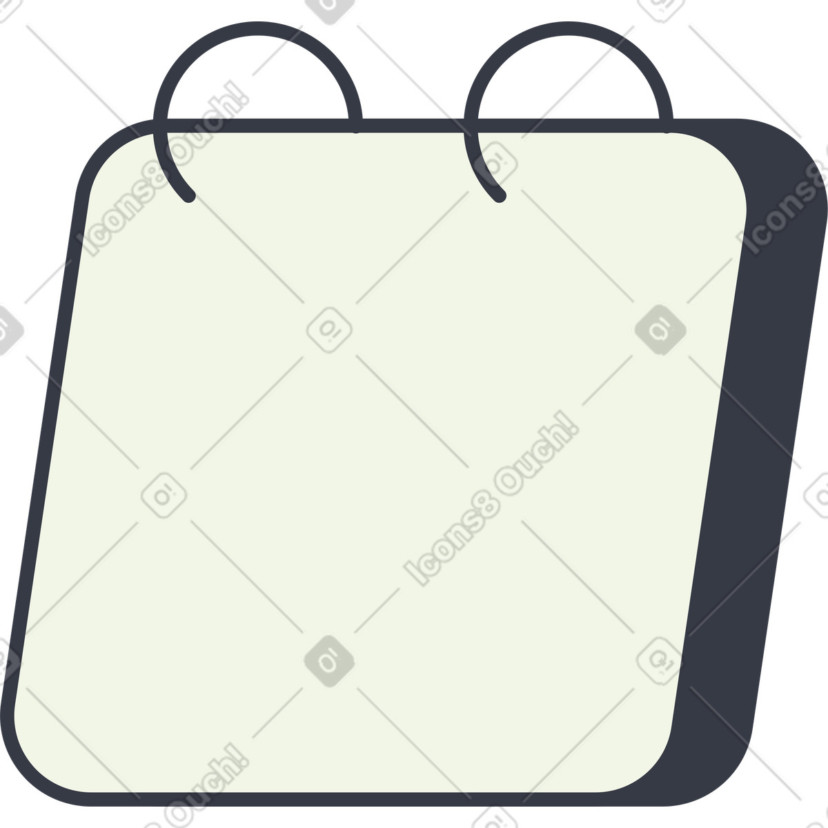 Calendar blank illustration showcasing an empty clipart design in PNG, SVG