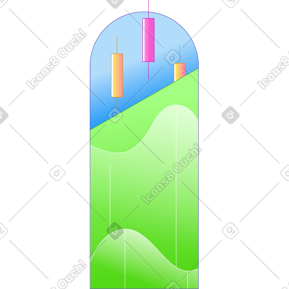 Sfondo grafico candelieri illustrazione in stile Rainbow scarica in PNG, SVG
