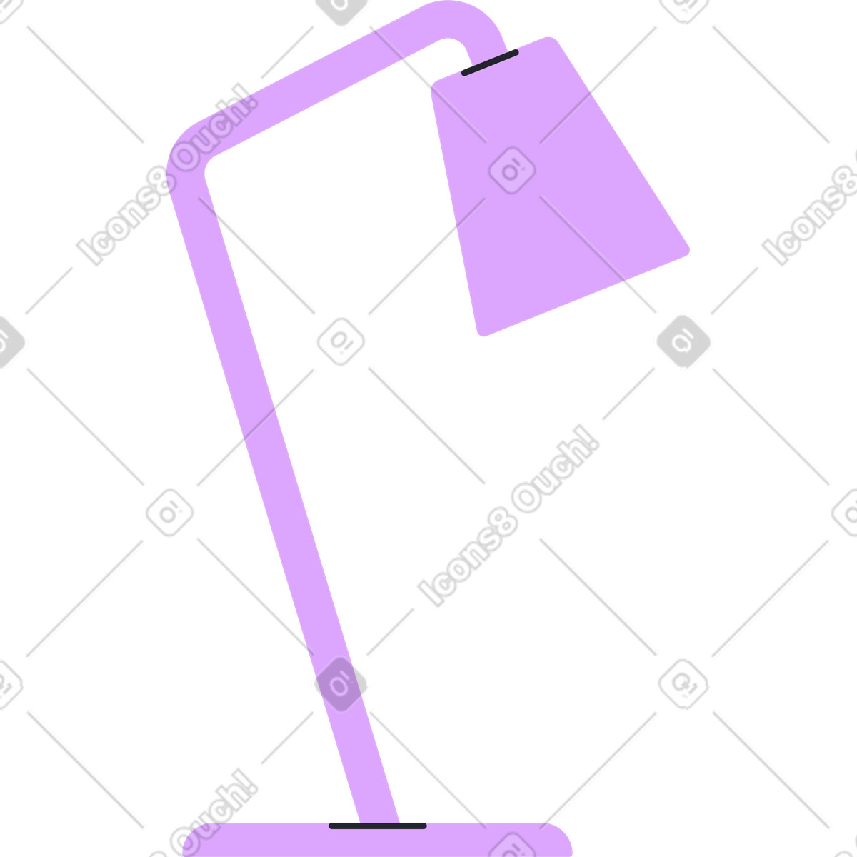 Light purple table lamp illustration in Grapy style download in PNG, SVG