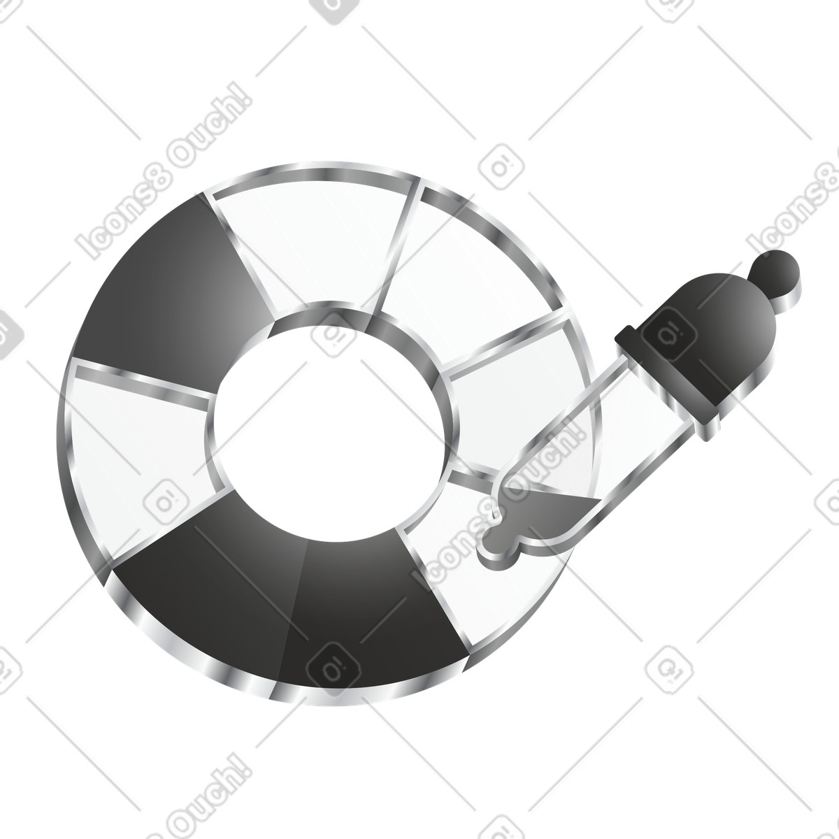 Design software eyedropper over color wheel for precise tone choice-Illustration im Token-Stil als Download in PNG, SVG