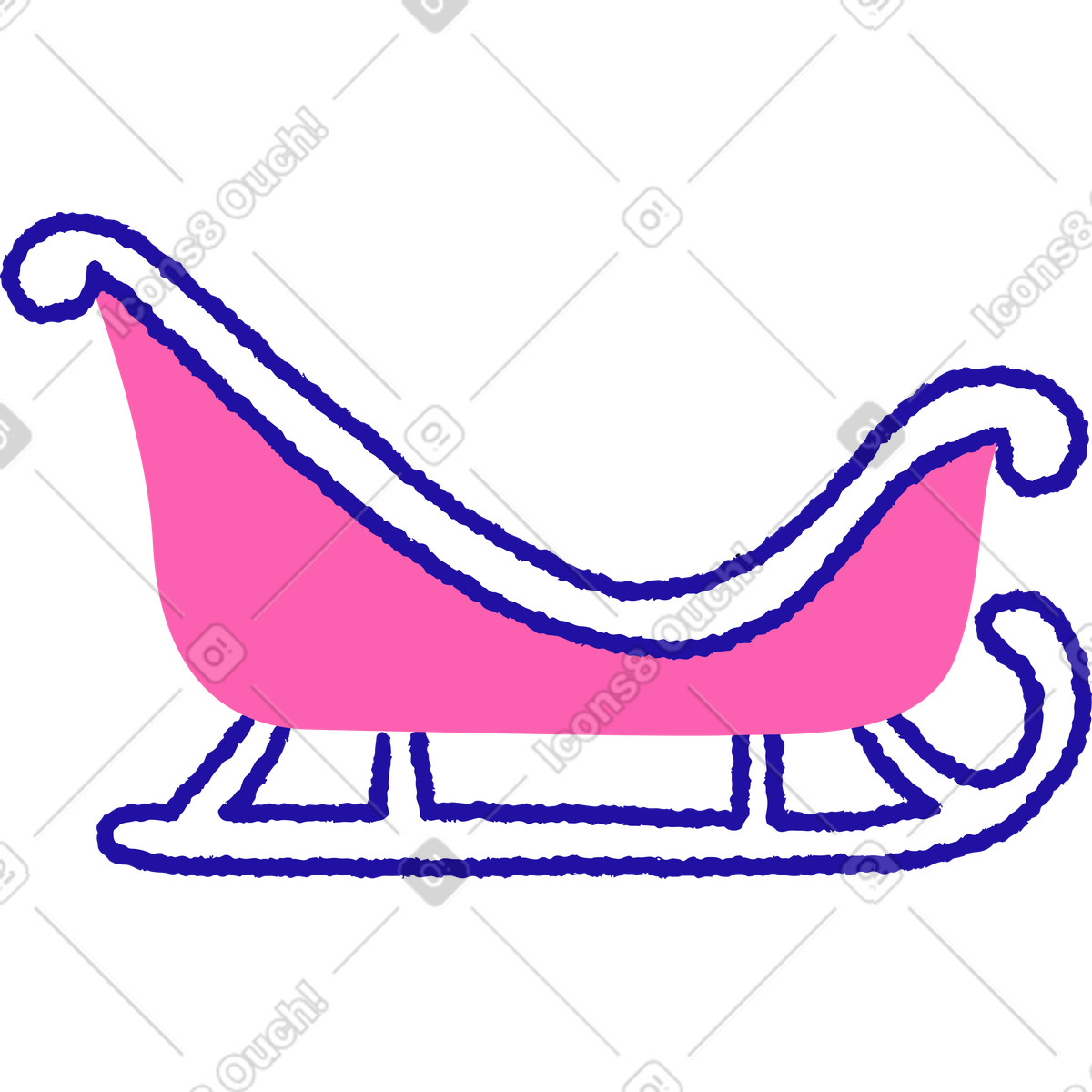 Illustration Traîneau du père noël dans le style Whimsy à télécharger aux formats PNG, SVG